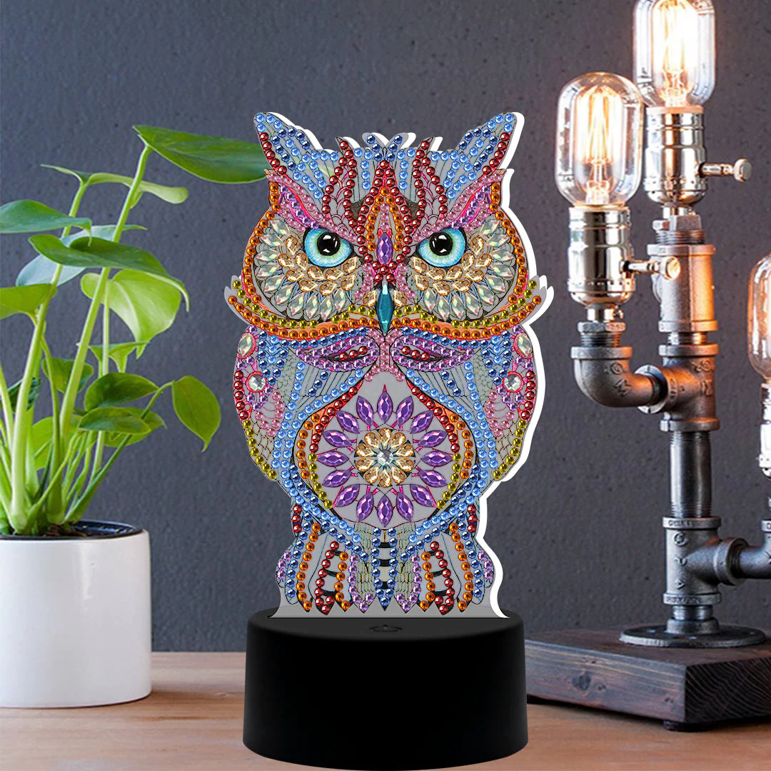 Diamond Painting Staande Lampje – Uil