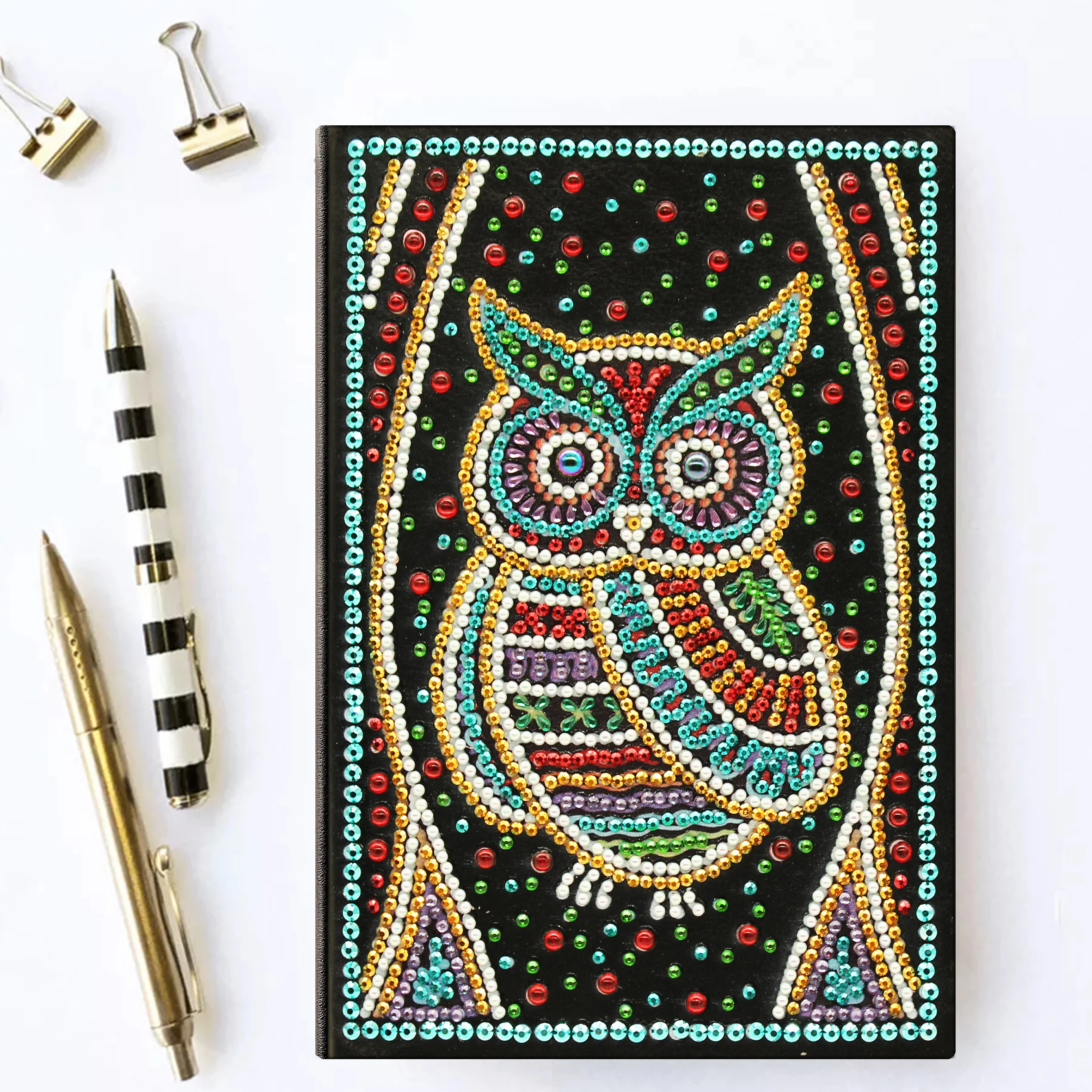 Diamond Painting Notitieboek – Gekleurde Uil