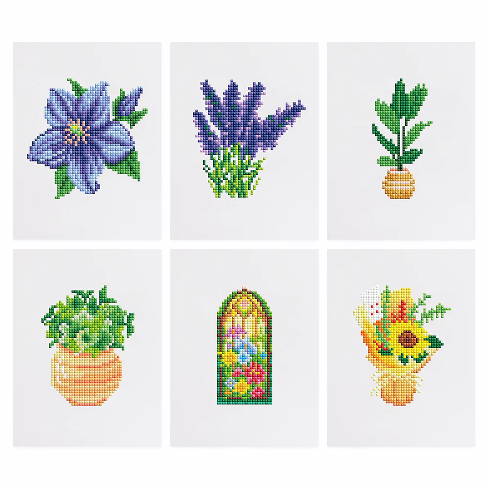 6 Mini Diamond Paintings – Bloemen en Planten