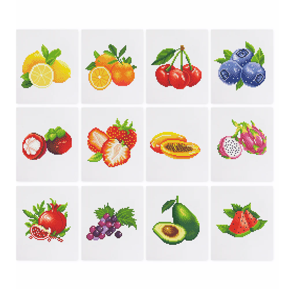 12 Mini Diamond Paintings – Fruit