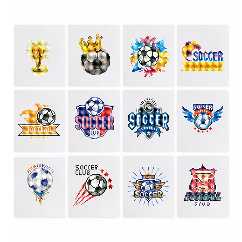 12 Mini Diamond Paintings – Voetbal