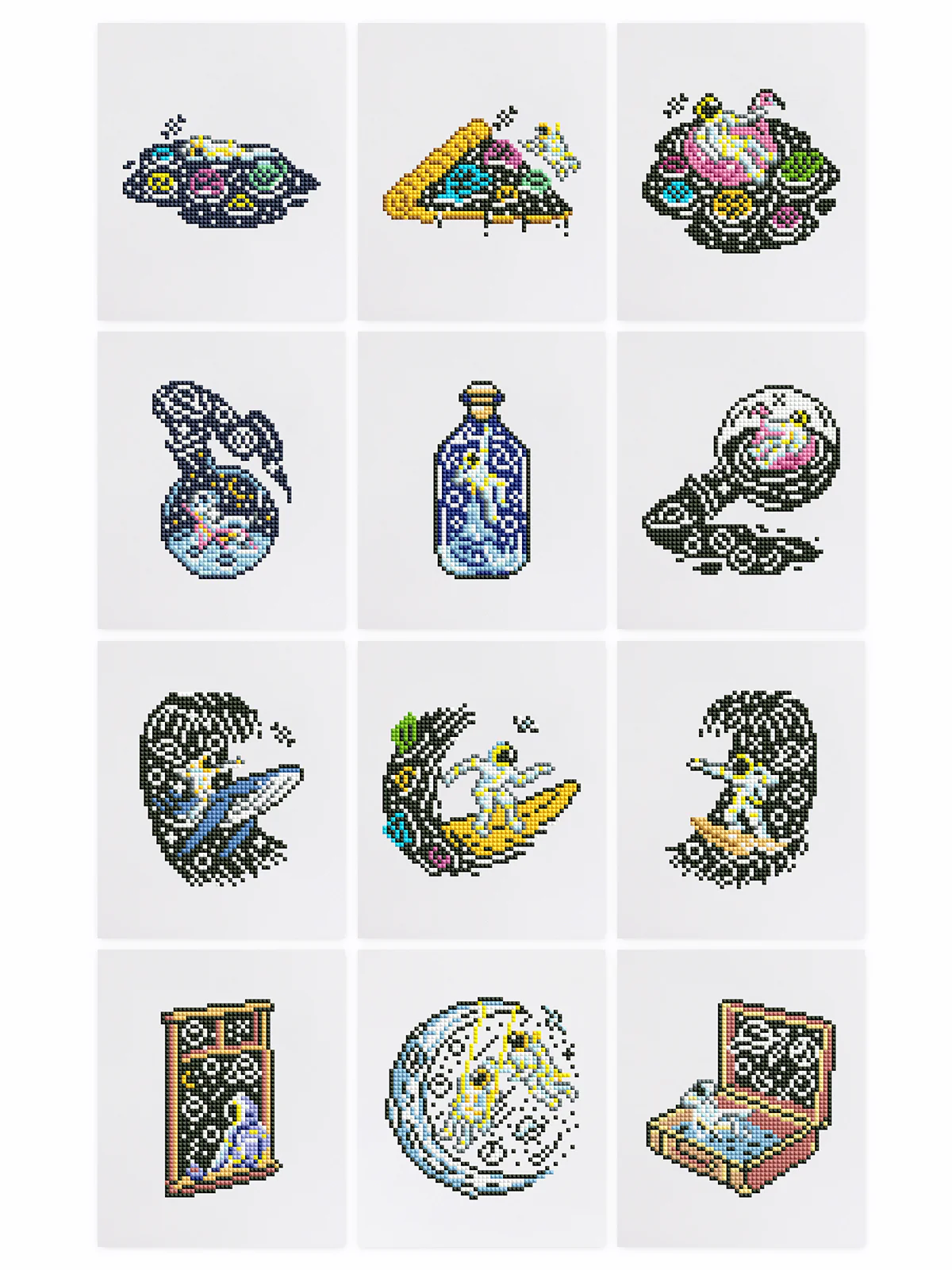12 Mini Diamond Paintings – Astronaut