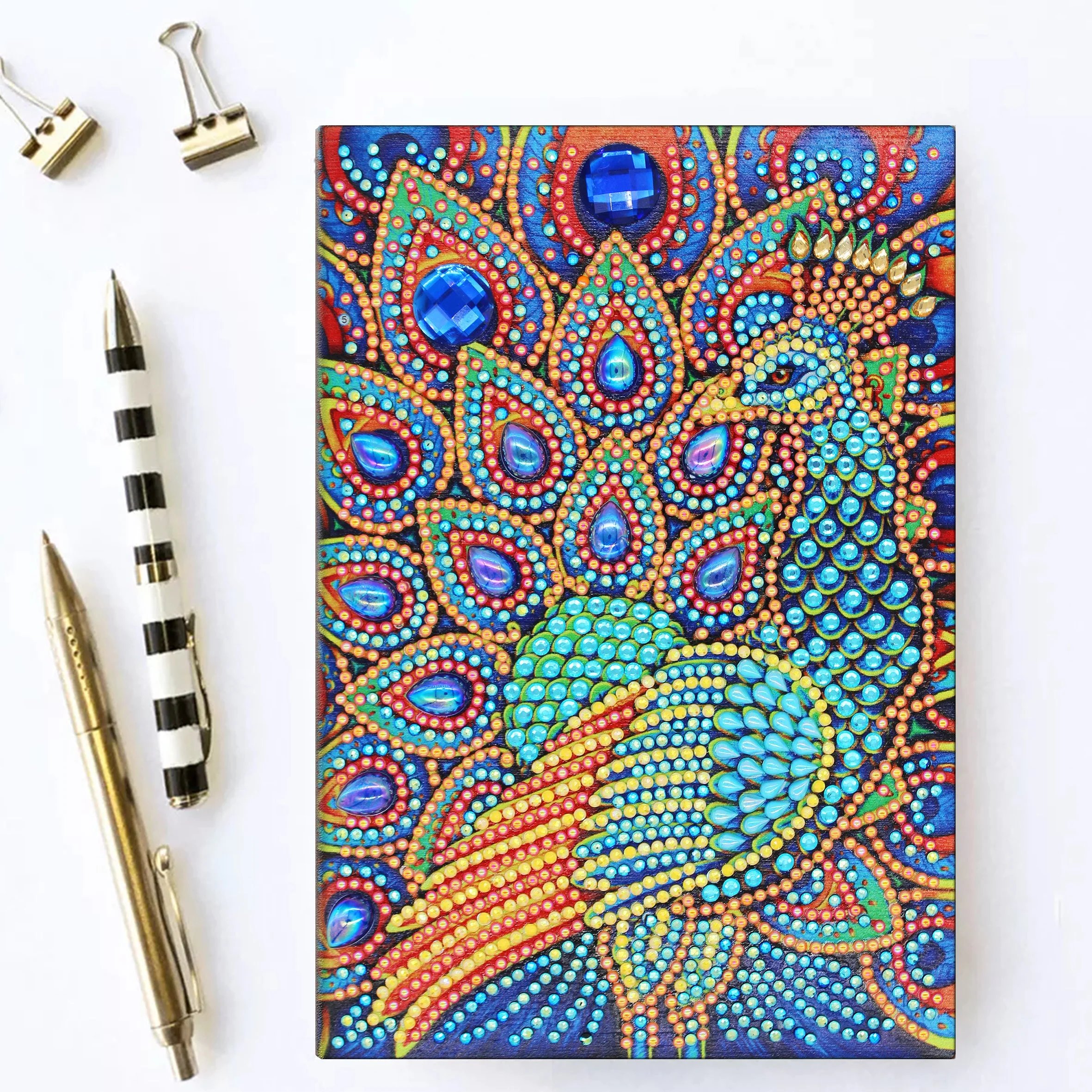 Diamond Painting Notitieboek – Pauw met Veren