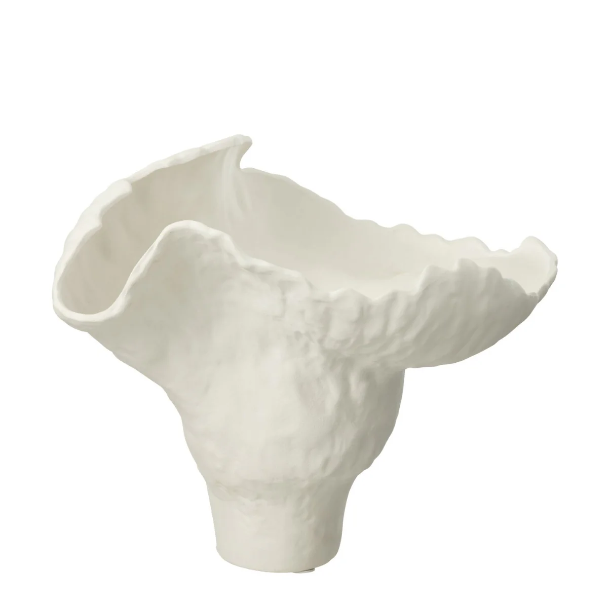 Vaas – Corolla – Breed – Keramiek – Offwhite
