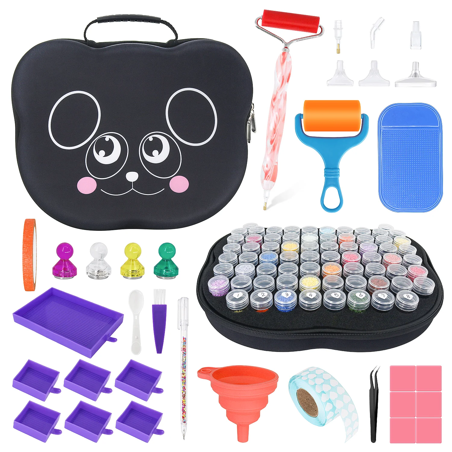 Zwarte Cartoon Opbergkoffer met Accessoires