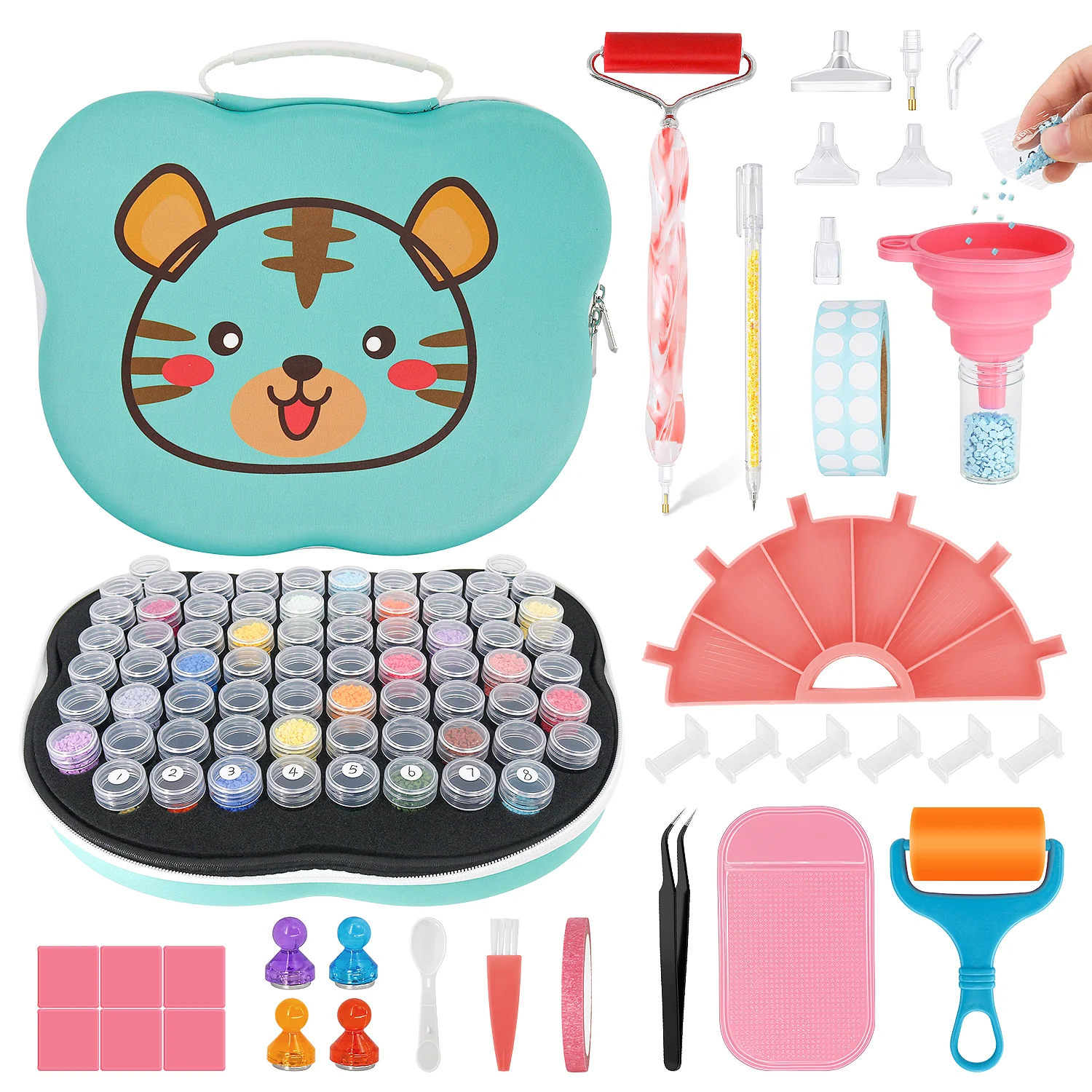 Cartoon Tijger Opbergkoffer met Accessoires