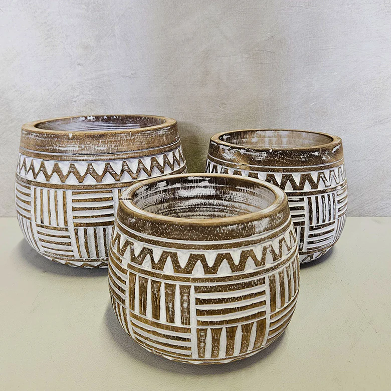 Houten potjes – whitewash