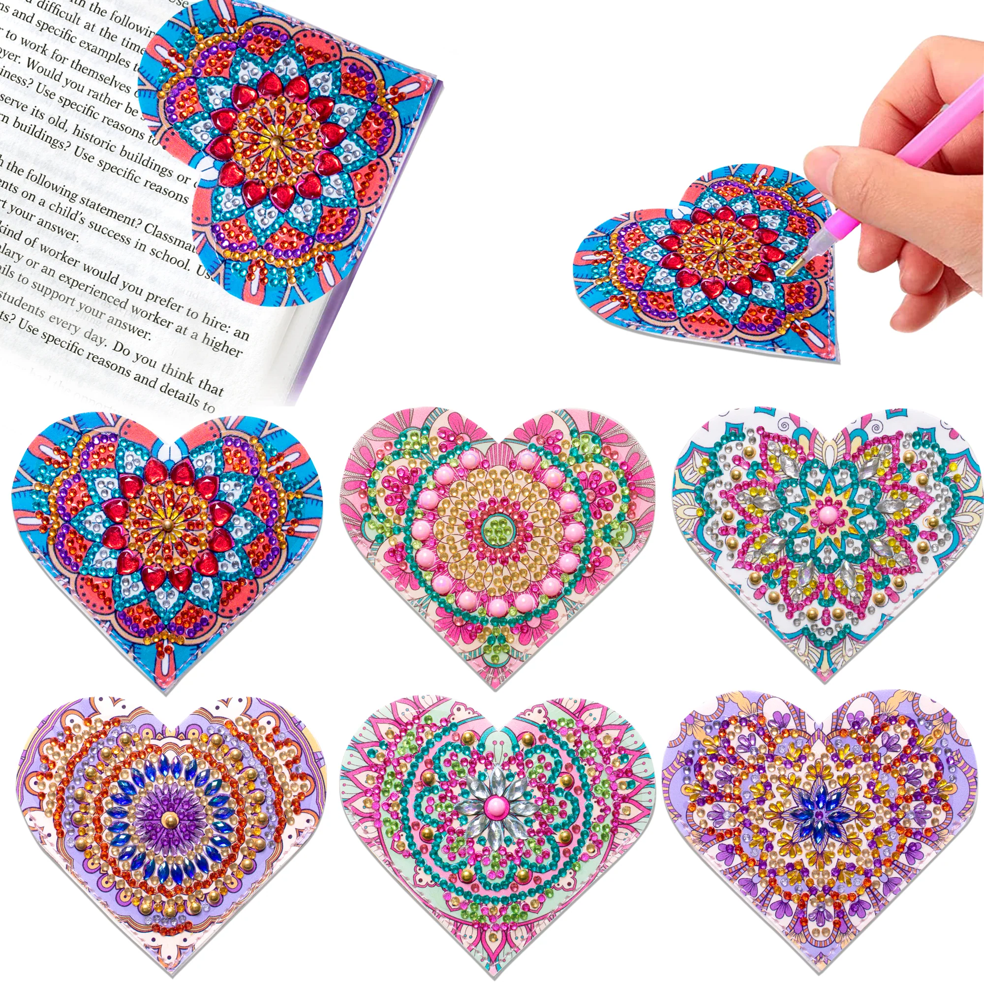 Diamond Painting Hoek Boekenleggers – Hartjes Diamond Painting Hoek Boekenleggers – Hartjes