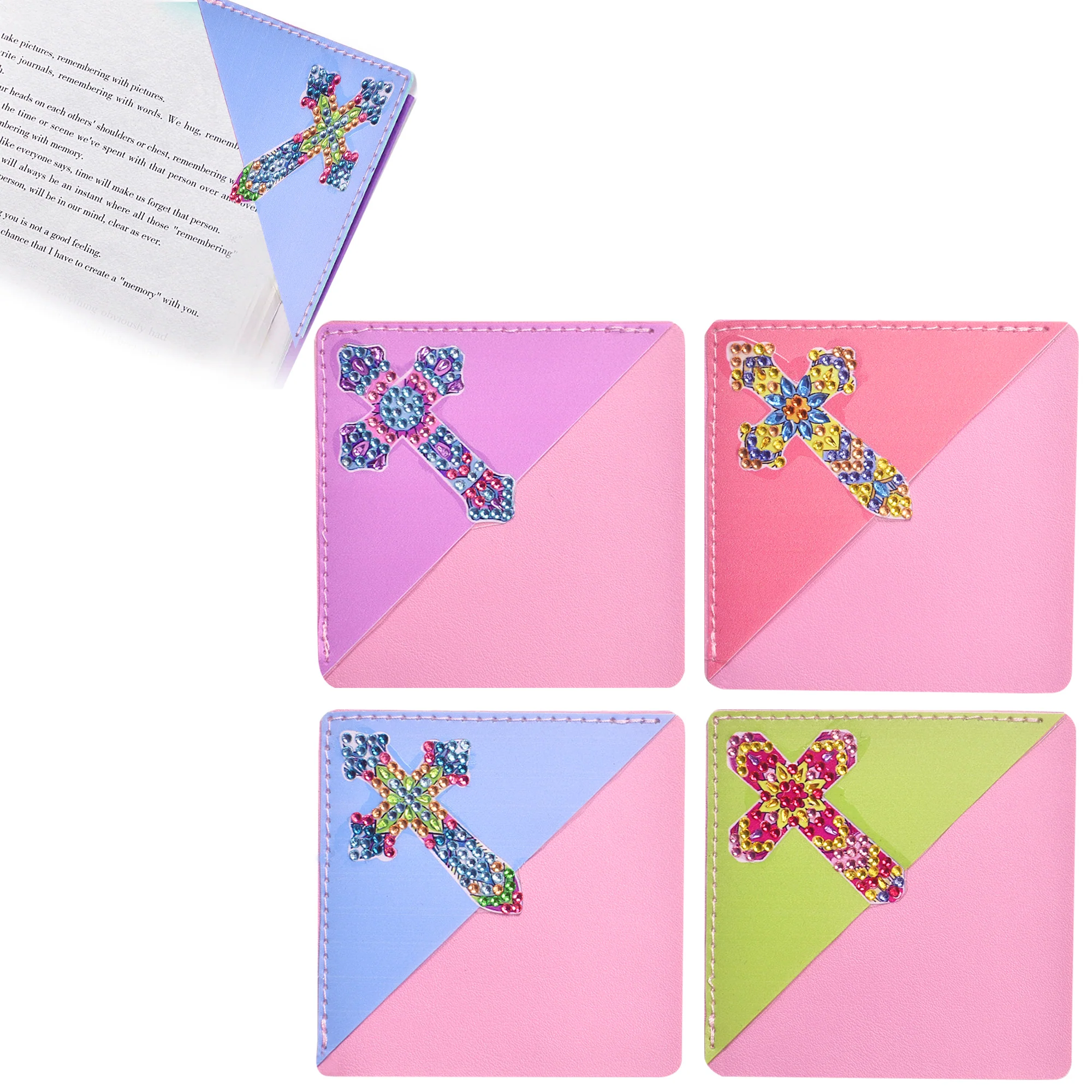 Diamond Painting Hoek Boekenleggers – Kruis – 4 stuks Diamond Painting Hoek Boekenleggers – Kruis – 4 stuks