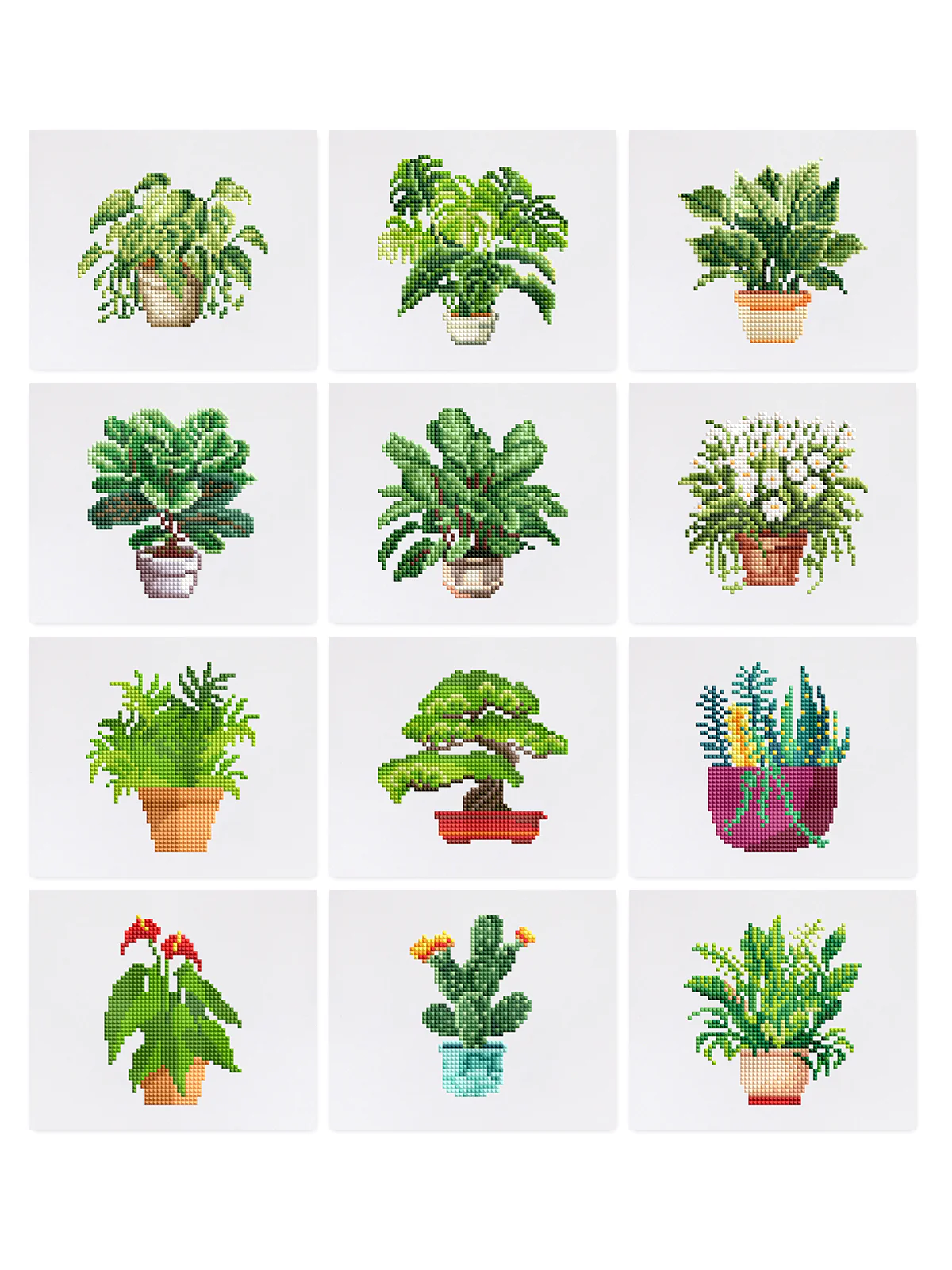 12 Mini Diamond Paintings – Planten in Pot