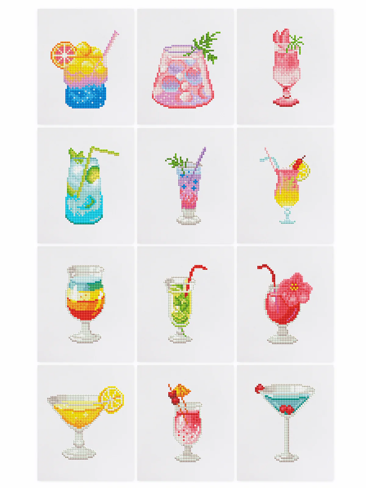 12 Mini Diamond Paintings – Cocktails