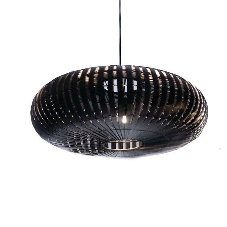 Bamboe hanglamp UFO Black