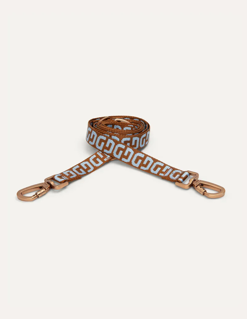 DOGGUO Hondenriem – DG print – Bruin/Blauw