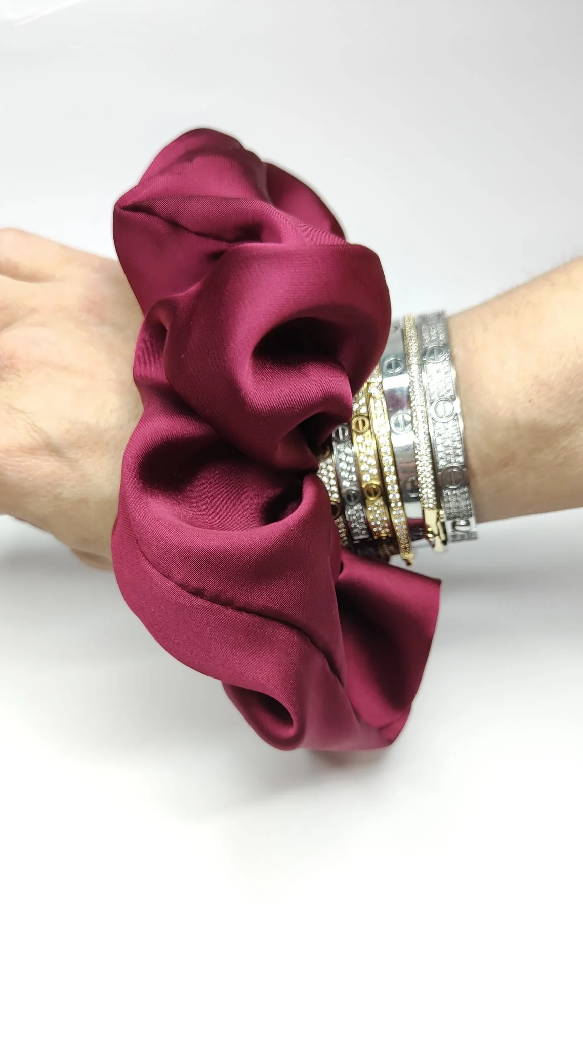 Grote Scrunchie Bordeaux rood Grote Scrunchie Bordeaux rood