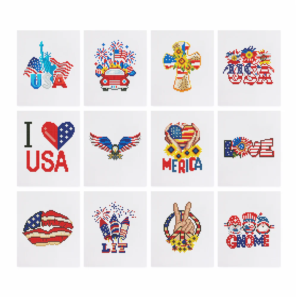 12 Mini Diamond Paintings – Amerika