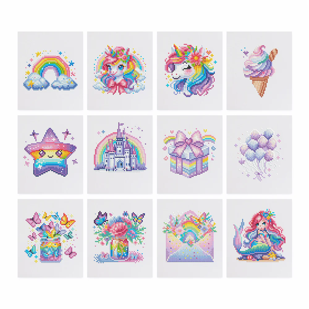 12 Mini Diamond Paintings – Regenboog
