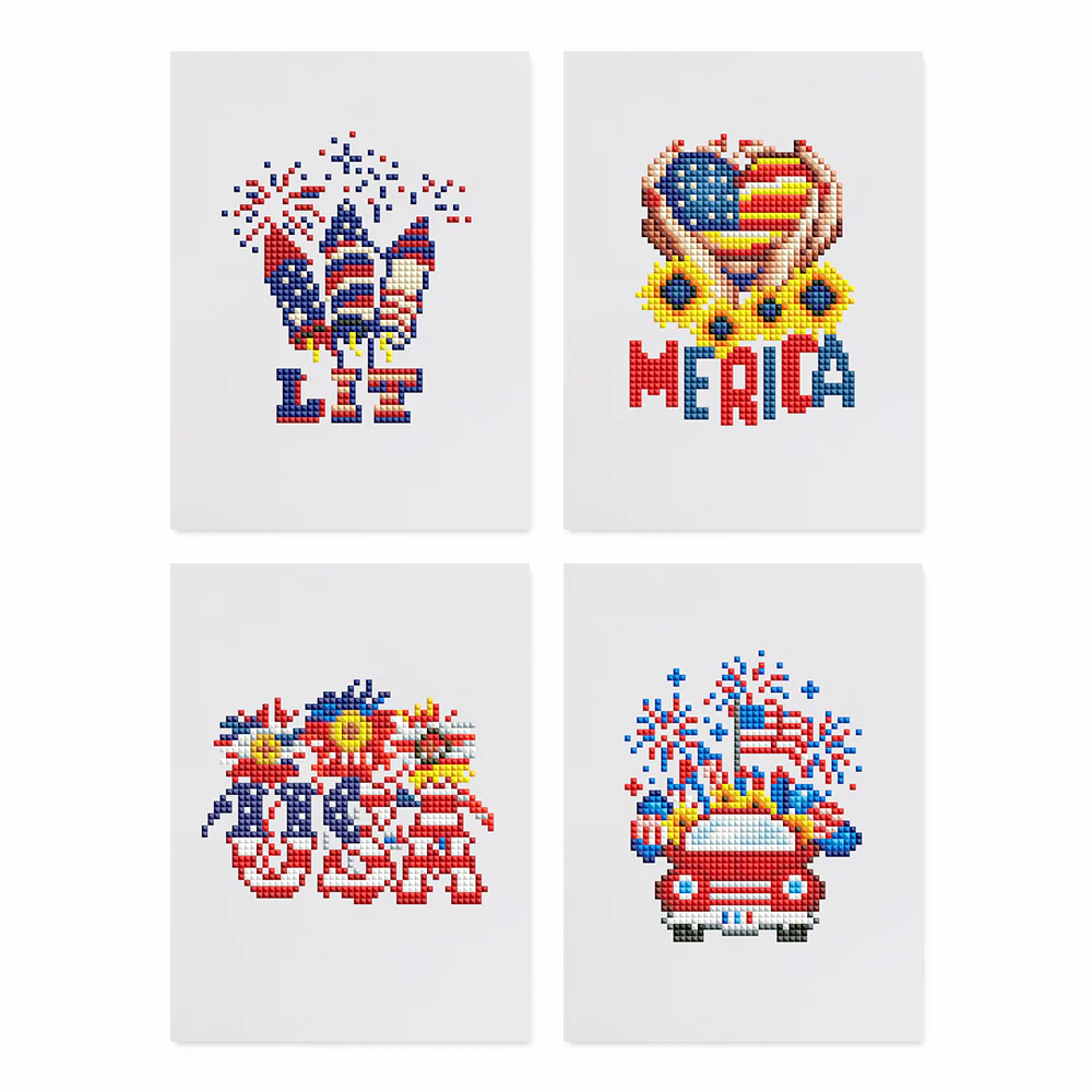 4 Mini Diamond Paintings – Amerika 4 Mini Diamond Paintings – Amerika