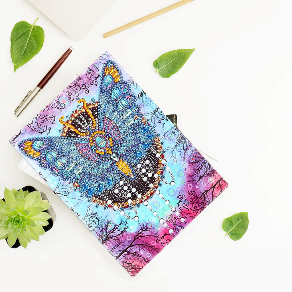 Diamond Painting Notitieboek – Blauwe Vlinder