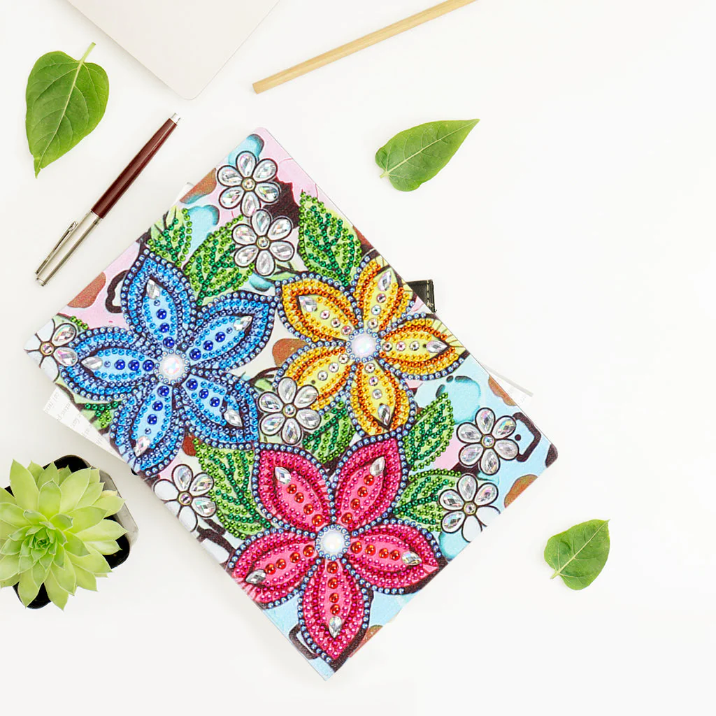 Diamond Painting Notitieboek – Grote Bloemen
