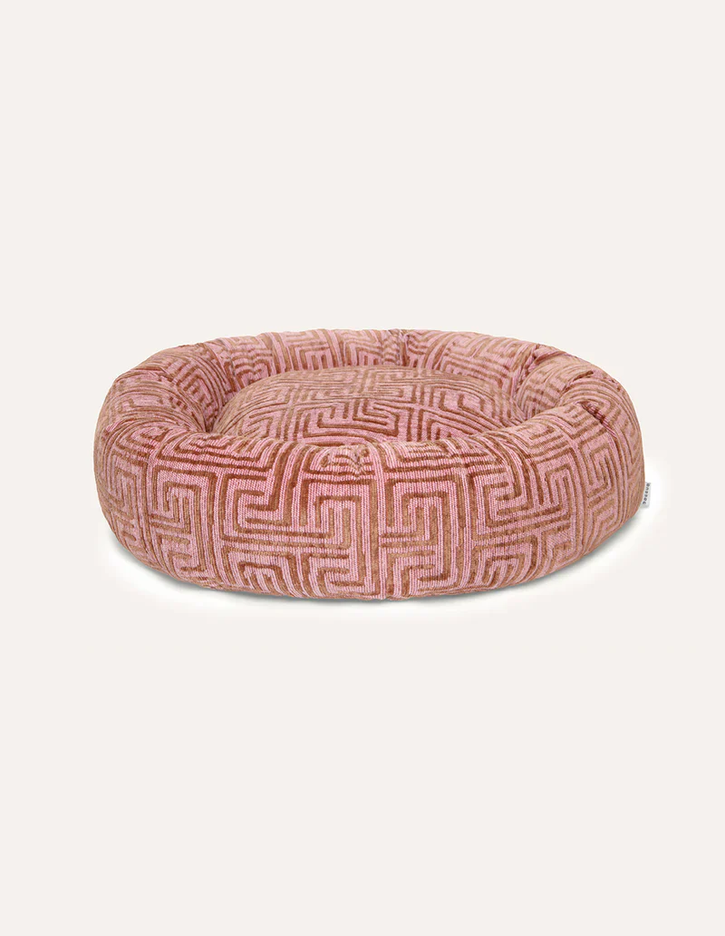 Dogguo ronde hondenmand doolhof – bruin/roze