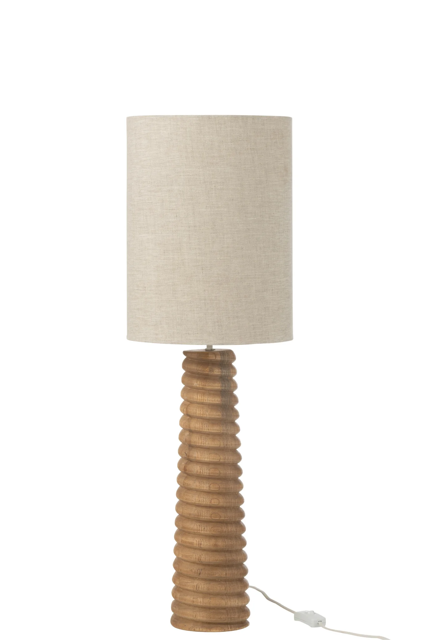 Tafellamp – Schroefdraad – Hout – Naturel/ Grijs