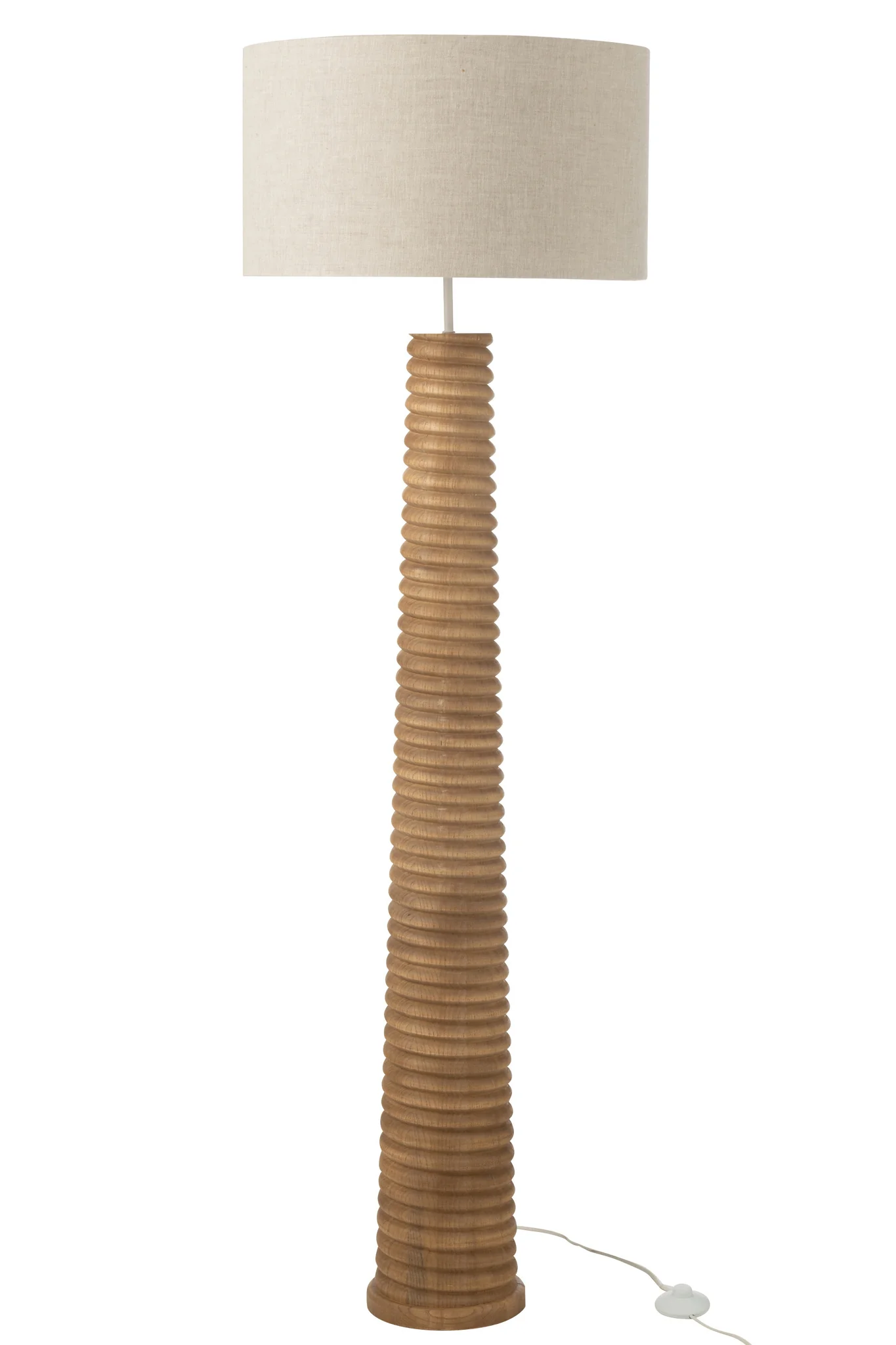 Vloerlamp – Schroefdraad – Hout – Naturel/ Grijs Vloerlamp – Schroefdraad – Hout – Naturel/ Grijs