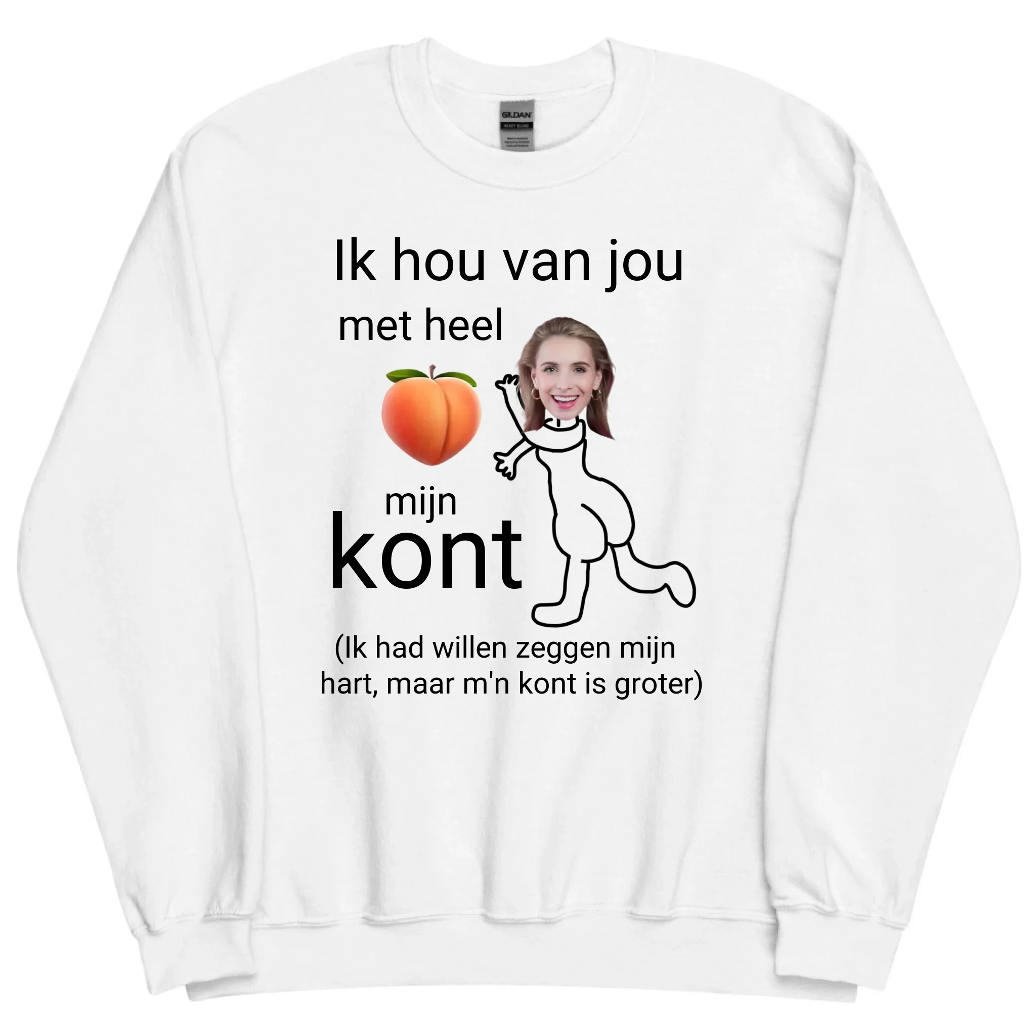 Gepersonaliseerde sweater – Ik hou van jou met heel mijn kont