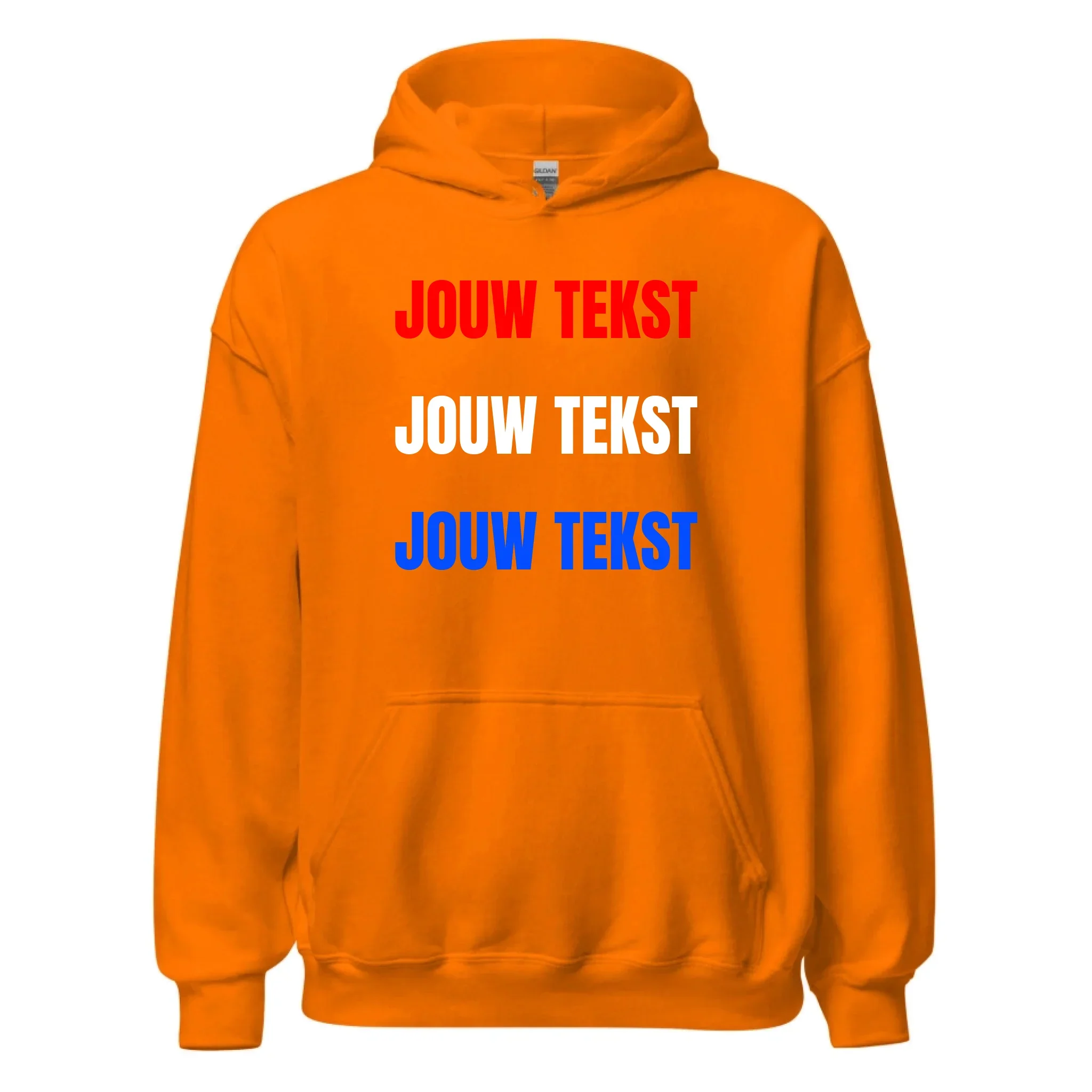 Koningsdag Gepersonaliseerde Oranje Hoodie – Jouw eigen tekst