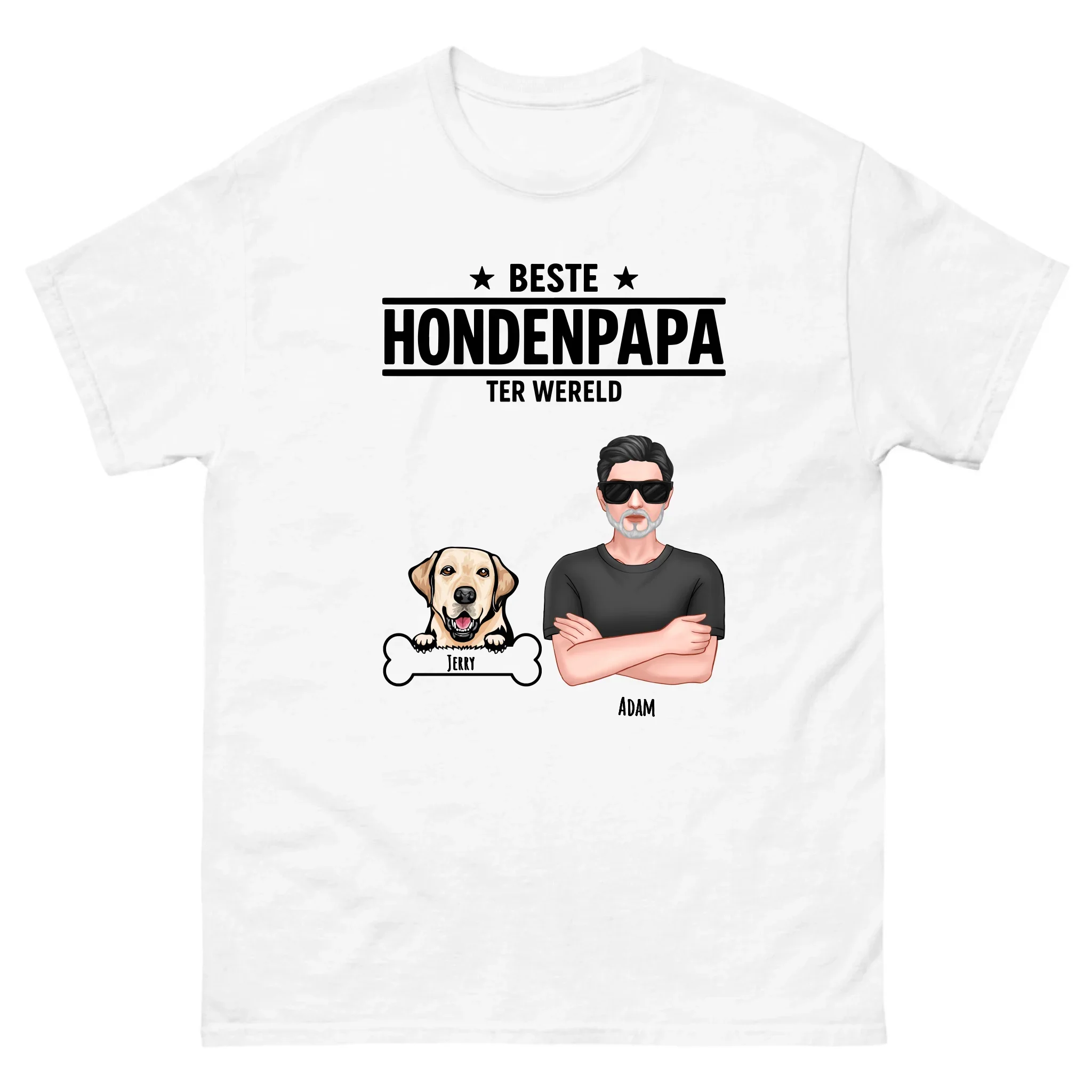 Gepersonaliseerd T-shirt – Beste hondenpapa ter wereld