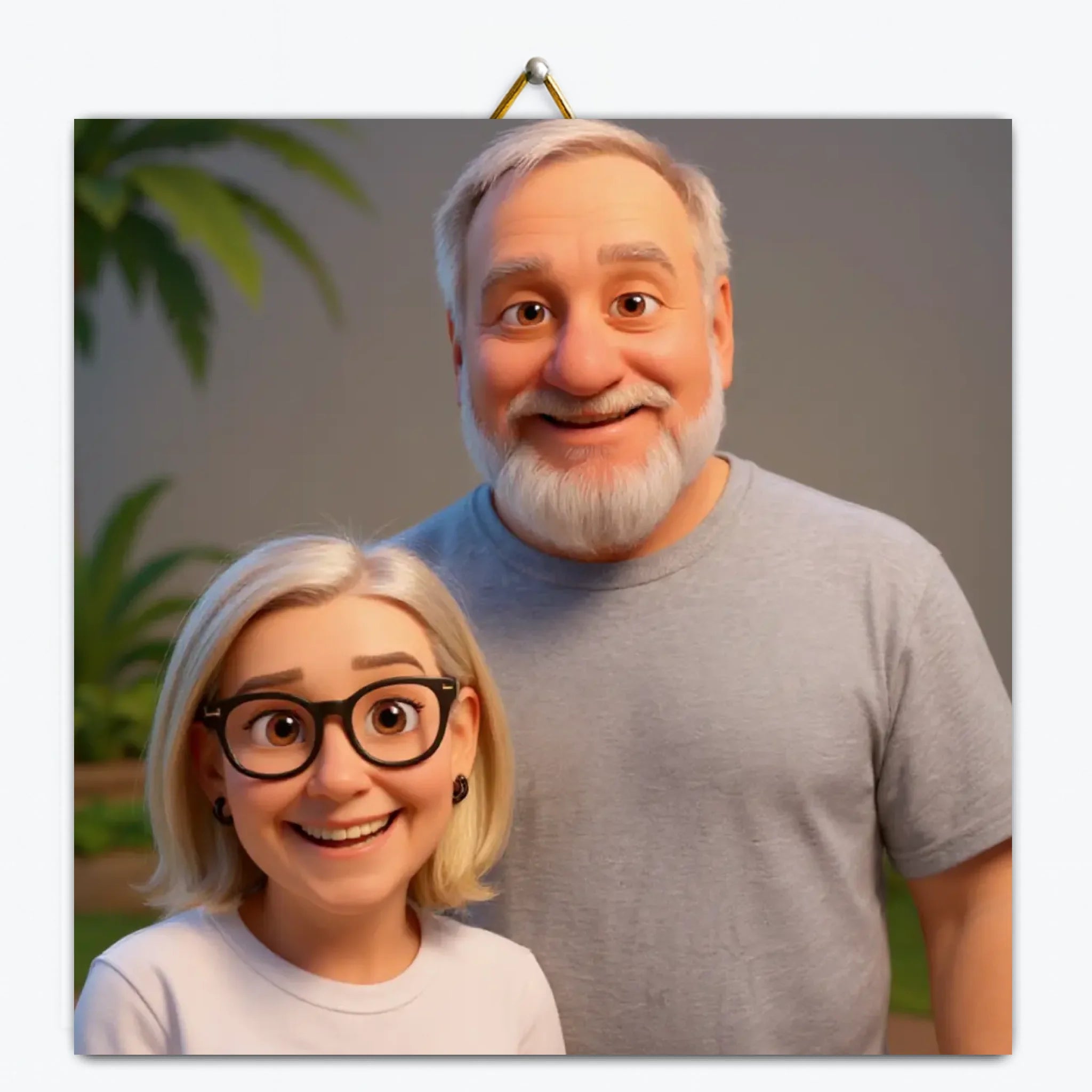 Gepersonaliseerd 3D tekenfilm tegeltje met eigen foto