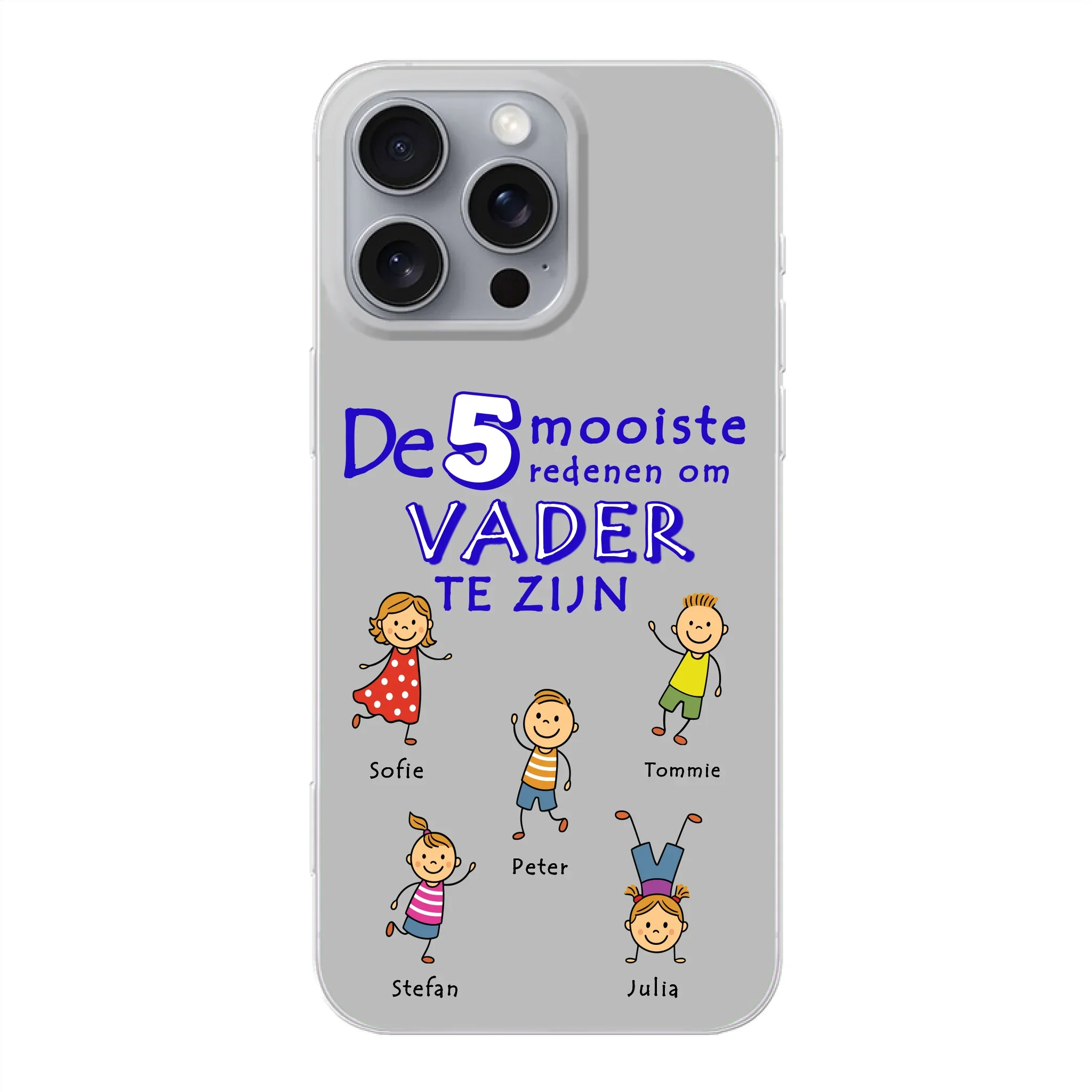 Gepersonaliseerd iPhone telefoonhoesje – Cartoon van eigen huisdier en naam