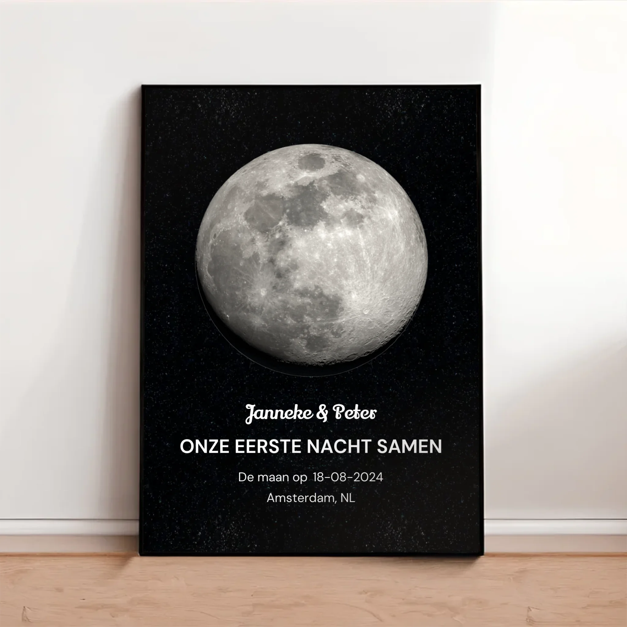 Gepersonaliseerde maan poster – Onze eerste nacht samen Gepersonaliseerde maan poster – Onze eerste nacht samen