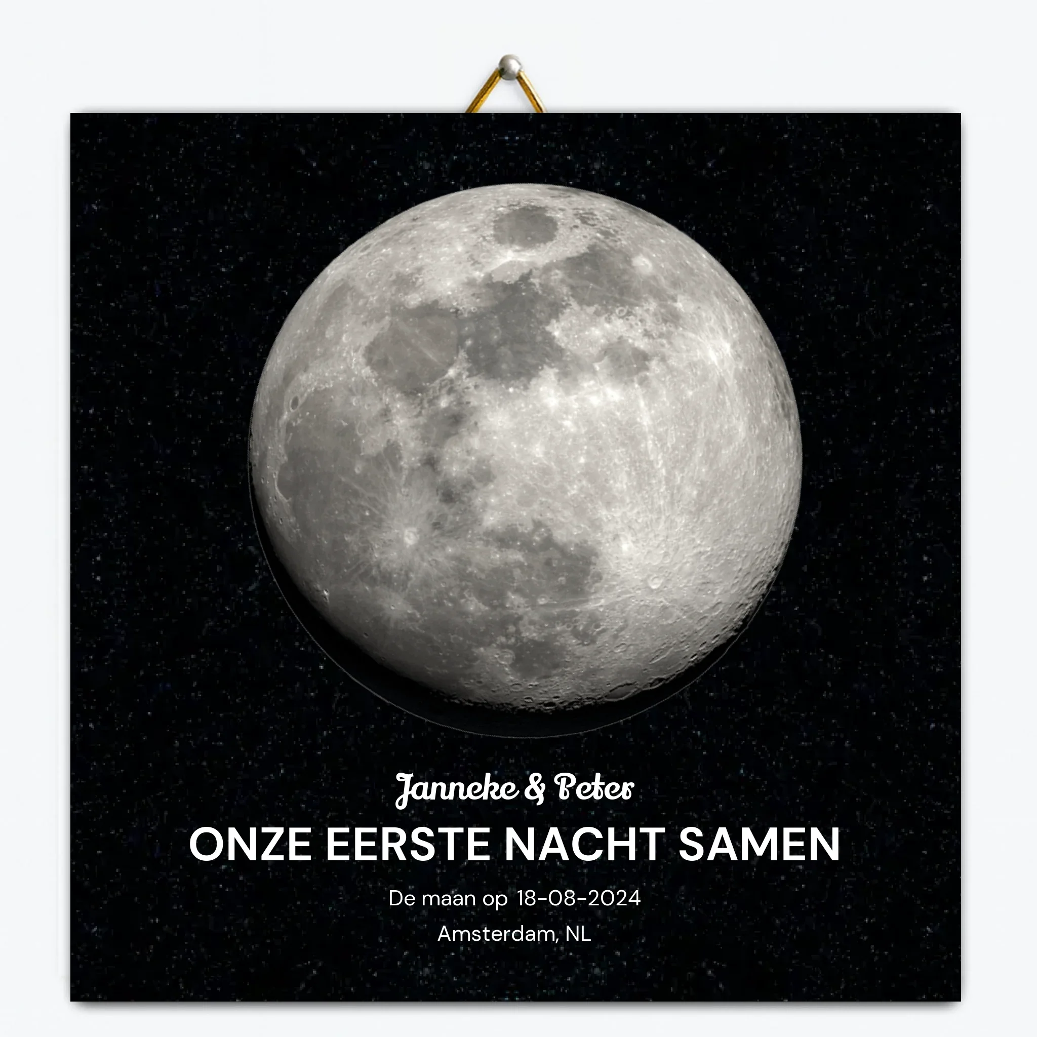 Gepersonaliseerd tegeltje – De maan op de nacht dat we elkaar ontmoetten Gepersonaliseerd tegeltje – De maan op de nacht dat we elkaar ontmoetten