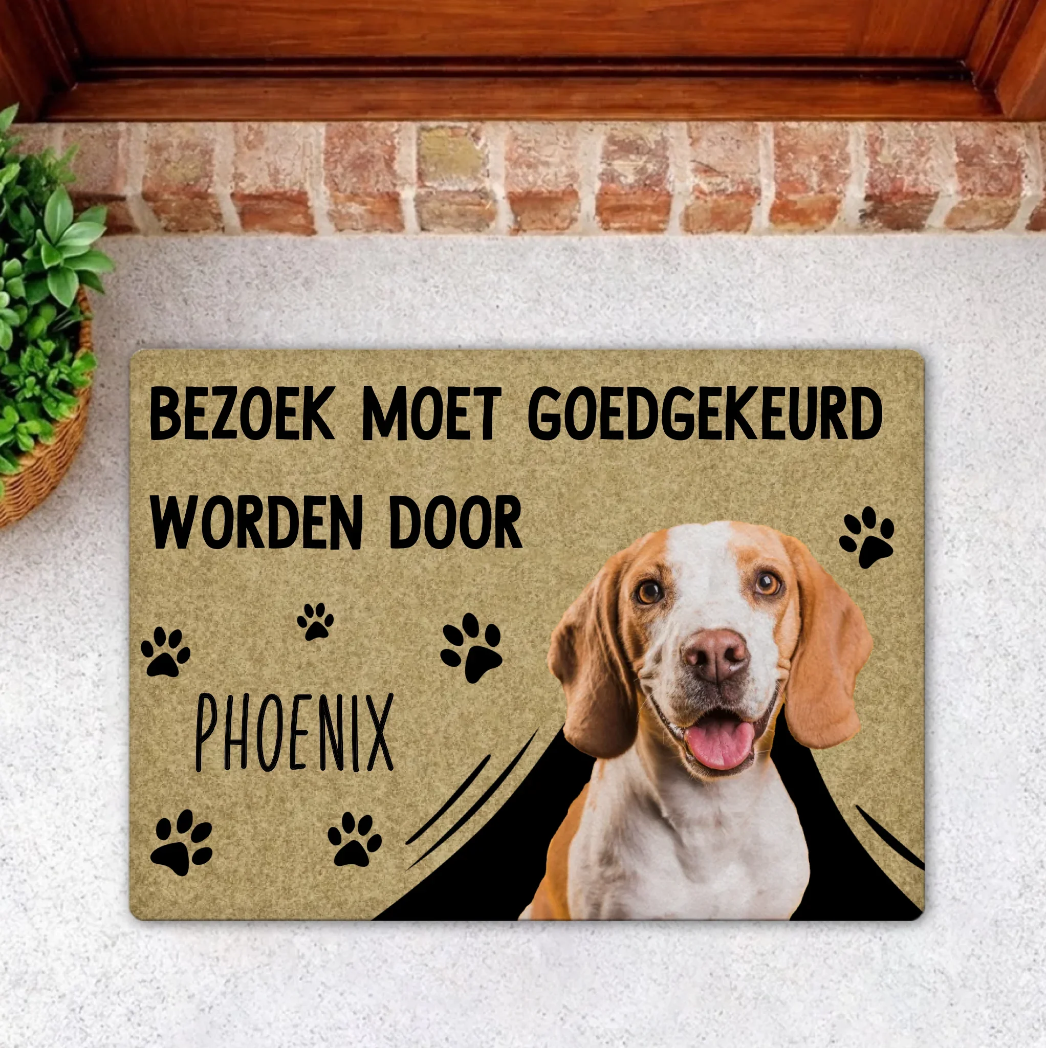 Gepersonaliseerde huisdier deurmat – Bezoek moet worden goedgekeurd Gepersonaliseerde huisdier deurmat – Bezoek moet worden goedgekeurd