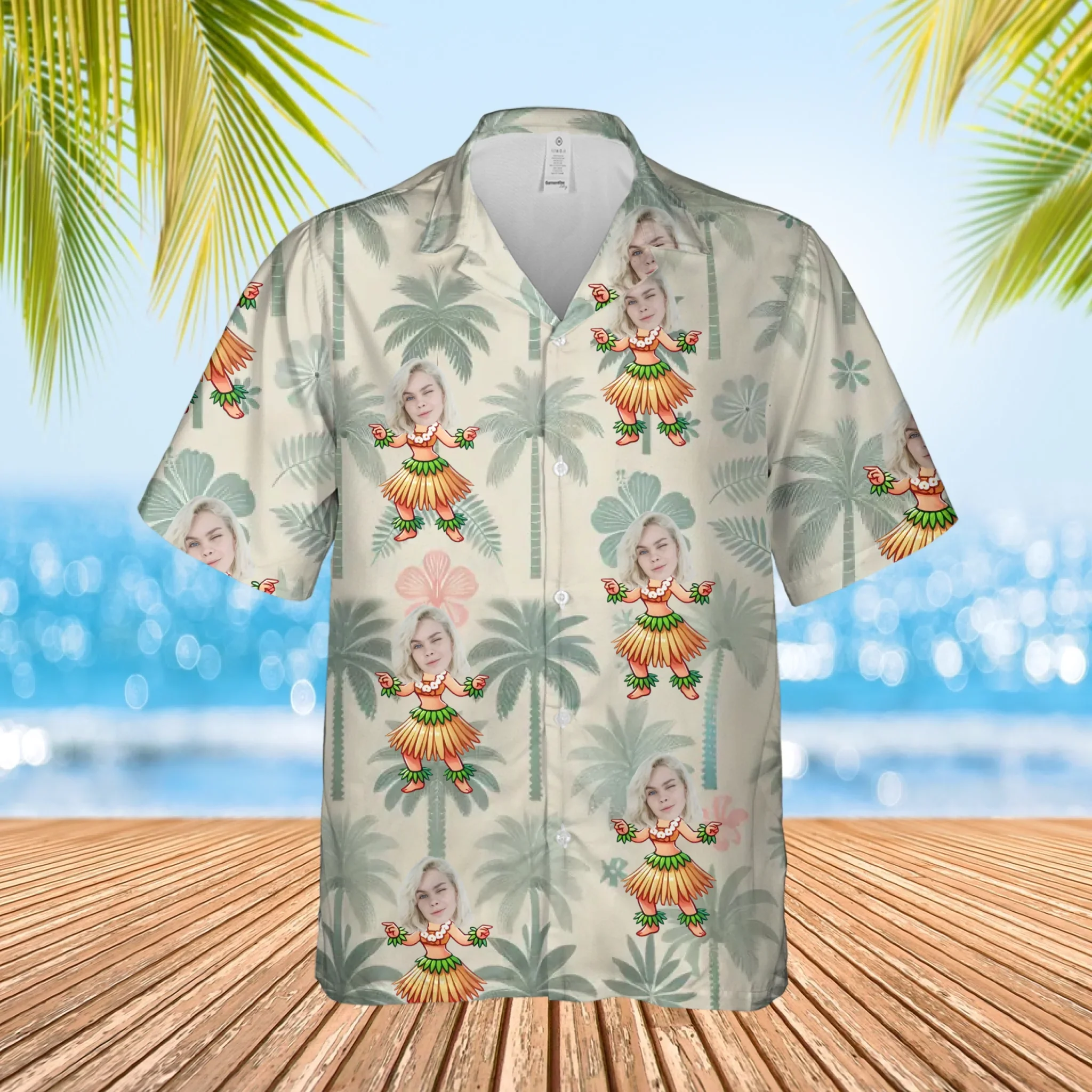 Gepersonaliseerd Hawaii shirt met hoeladansers