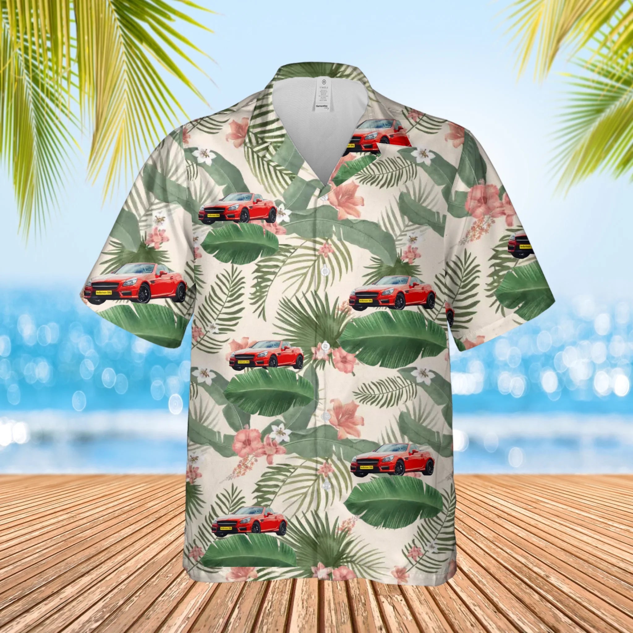 Gepersonaliseerd Hawaii shirt met je eigen auto erop