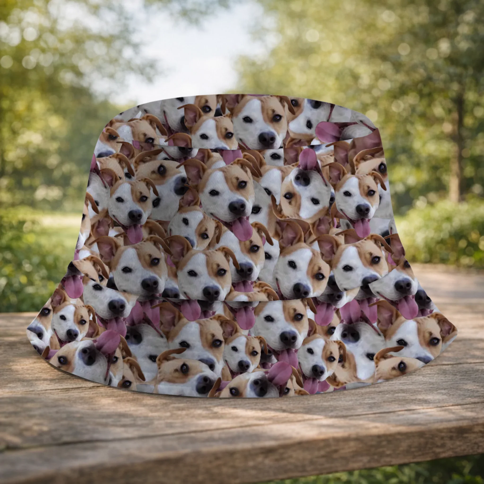 Gepersonaliseerde bucket hat met je eigen huisdier erop
