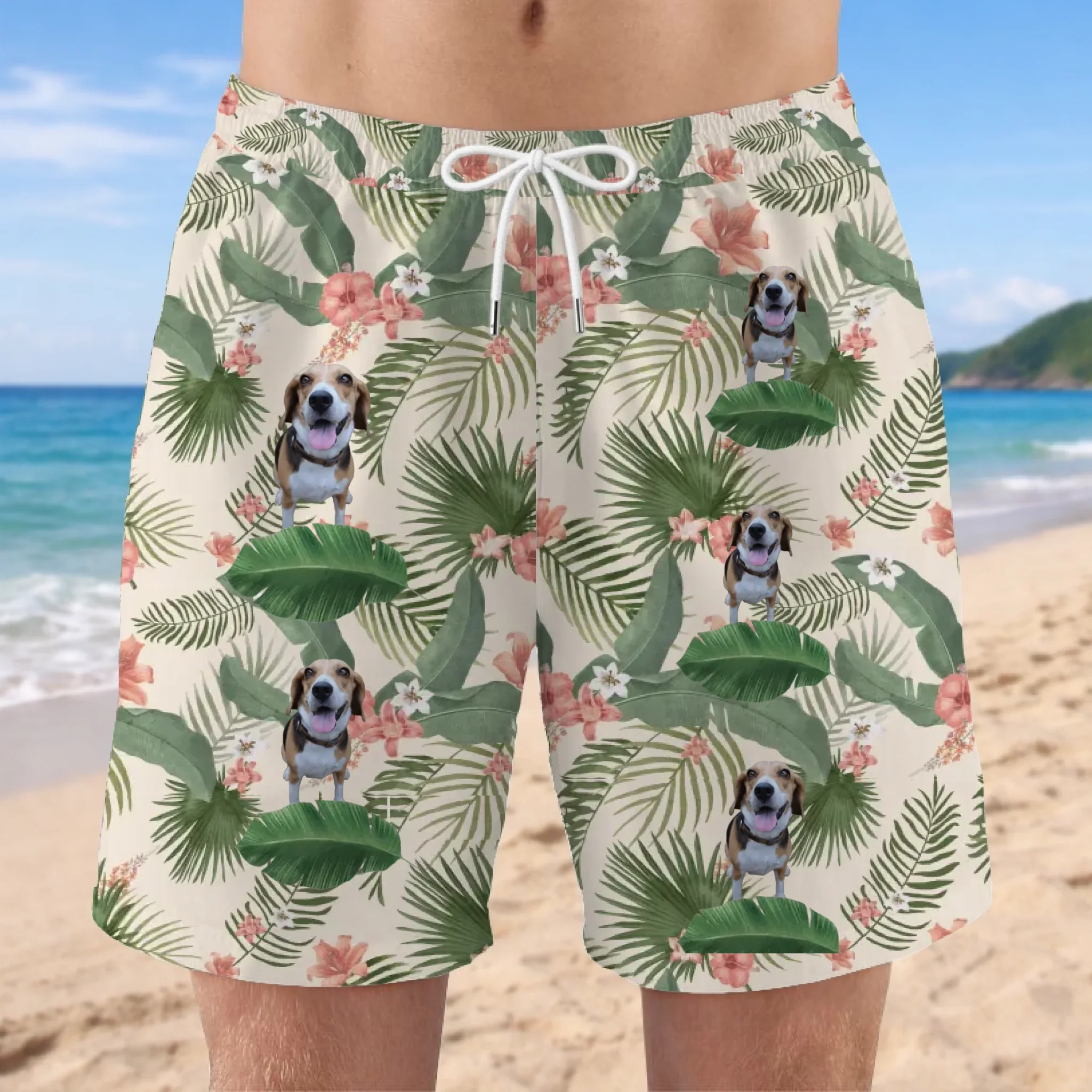 Gepersonaliseerde Hawaii zwembroek met je eigen huisdier