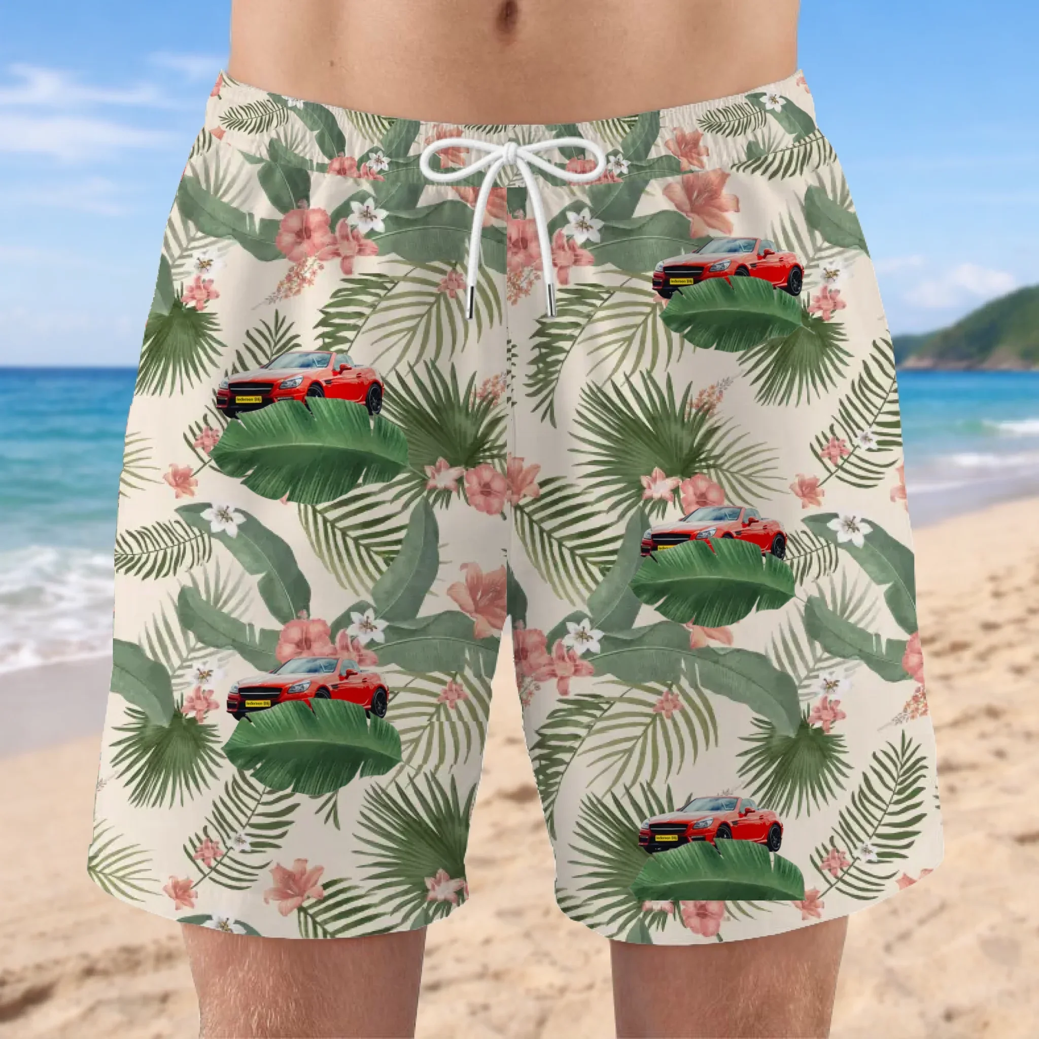 Gepersonaliseerde Hawaii zwembroek met je eigen auto erop