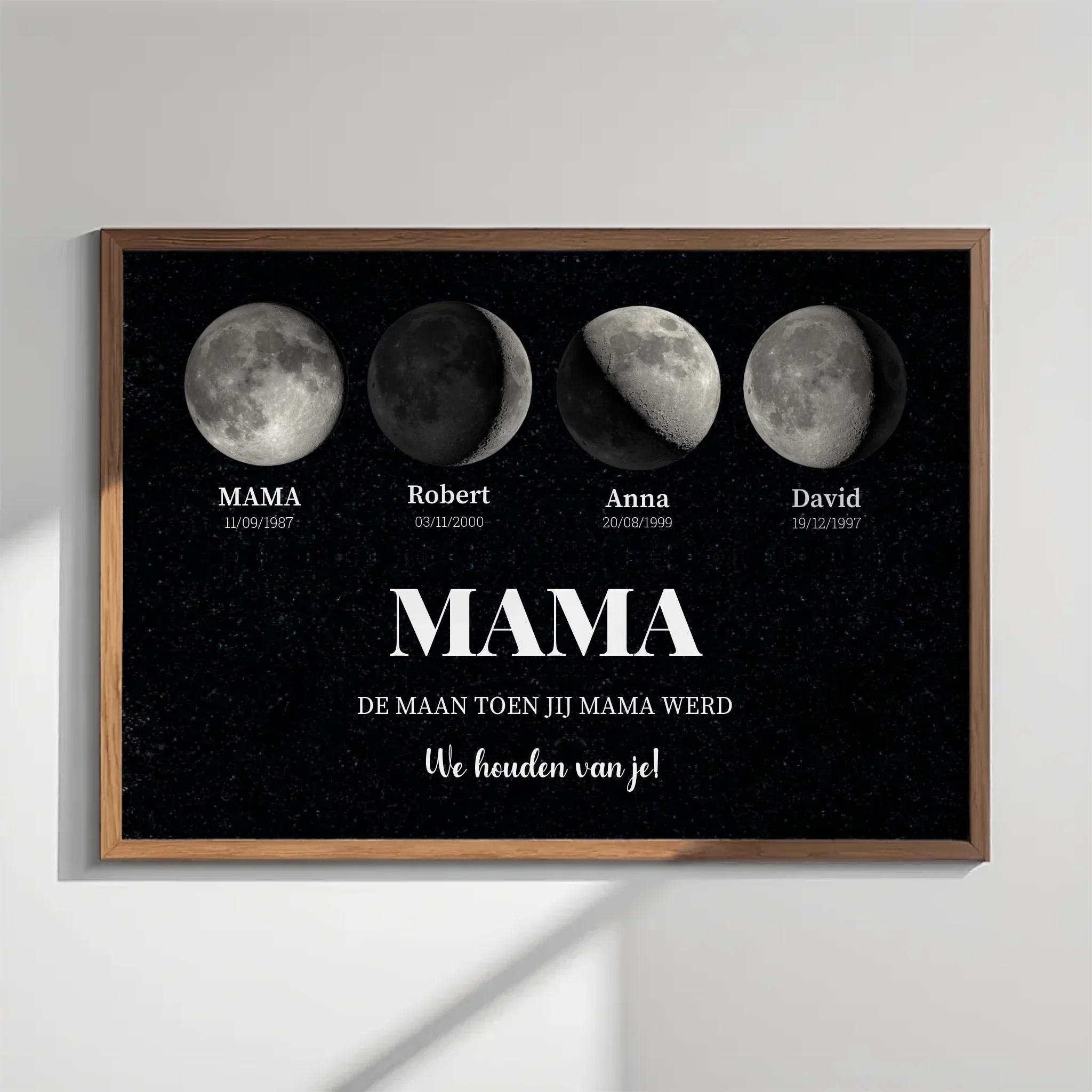 Gepersonaliseerde poster – De maan toen jij mama werd Gepersonaliseerde poster – De maan toen jij mama werd