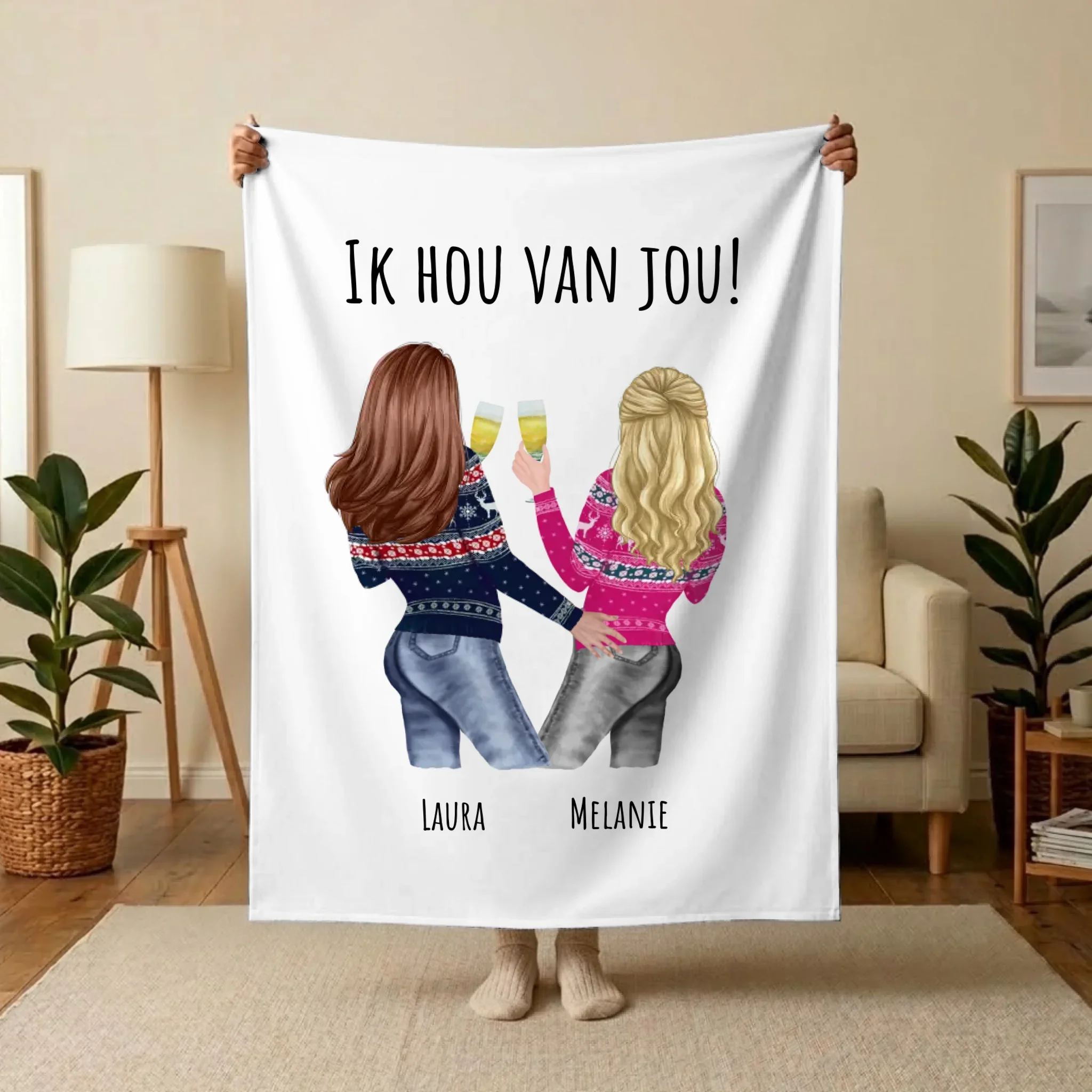 Gepersonaliseerde deken van beste vriendinnen/zussen Gepersonaliseerde deken van beste vriendinnen/zussen