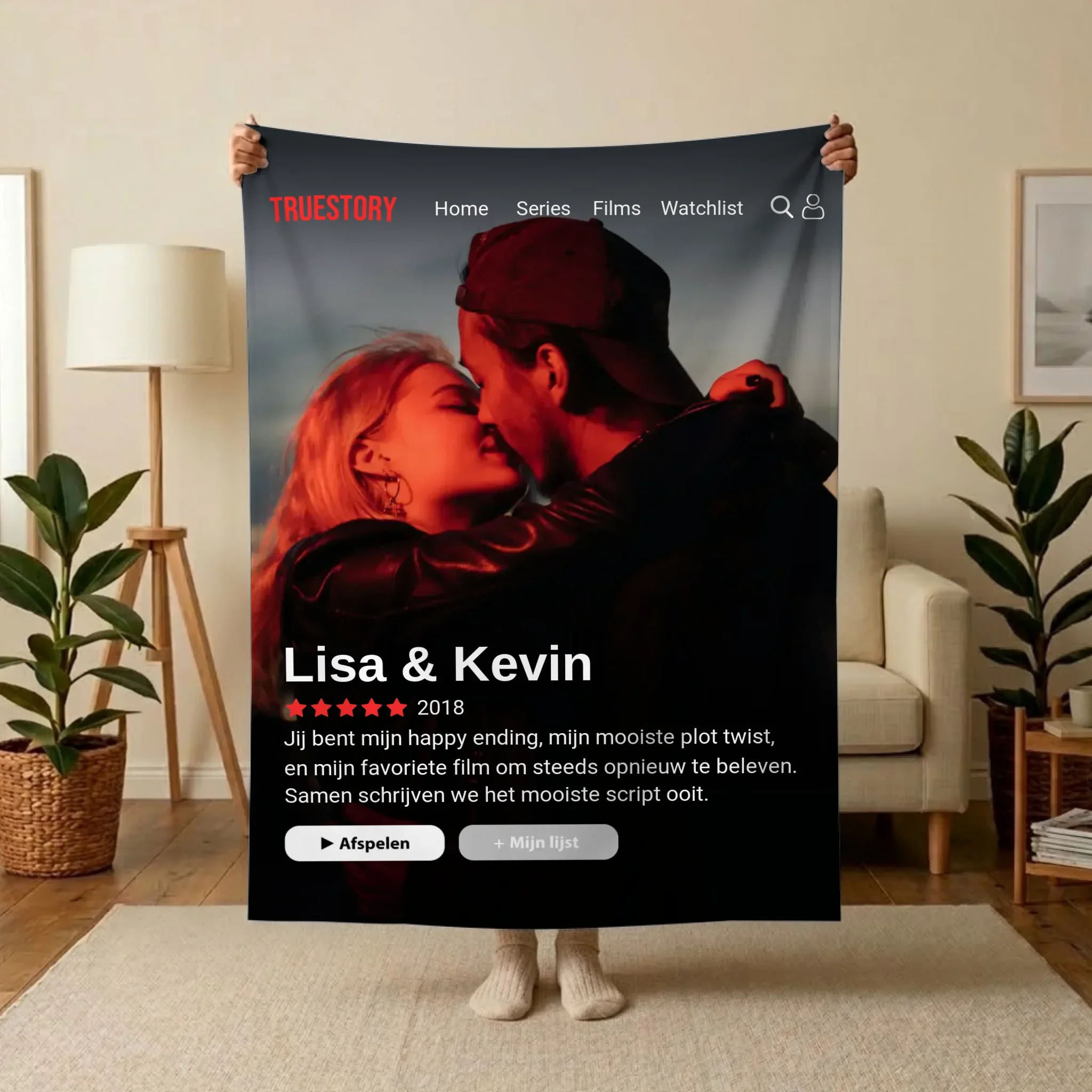 Gepersonaliseerde deken met filmposter Gepersonaliseerde deken met filmposter