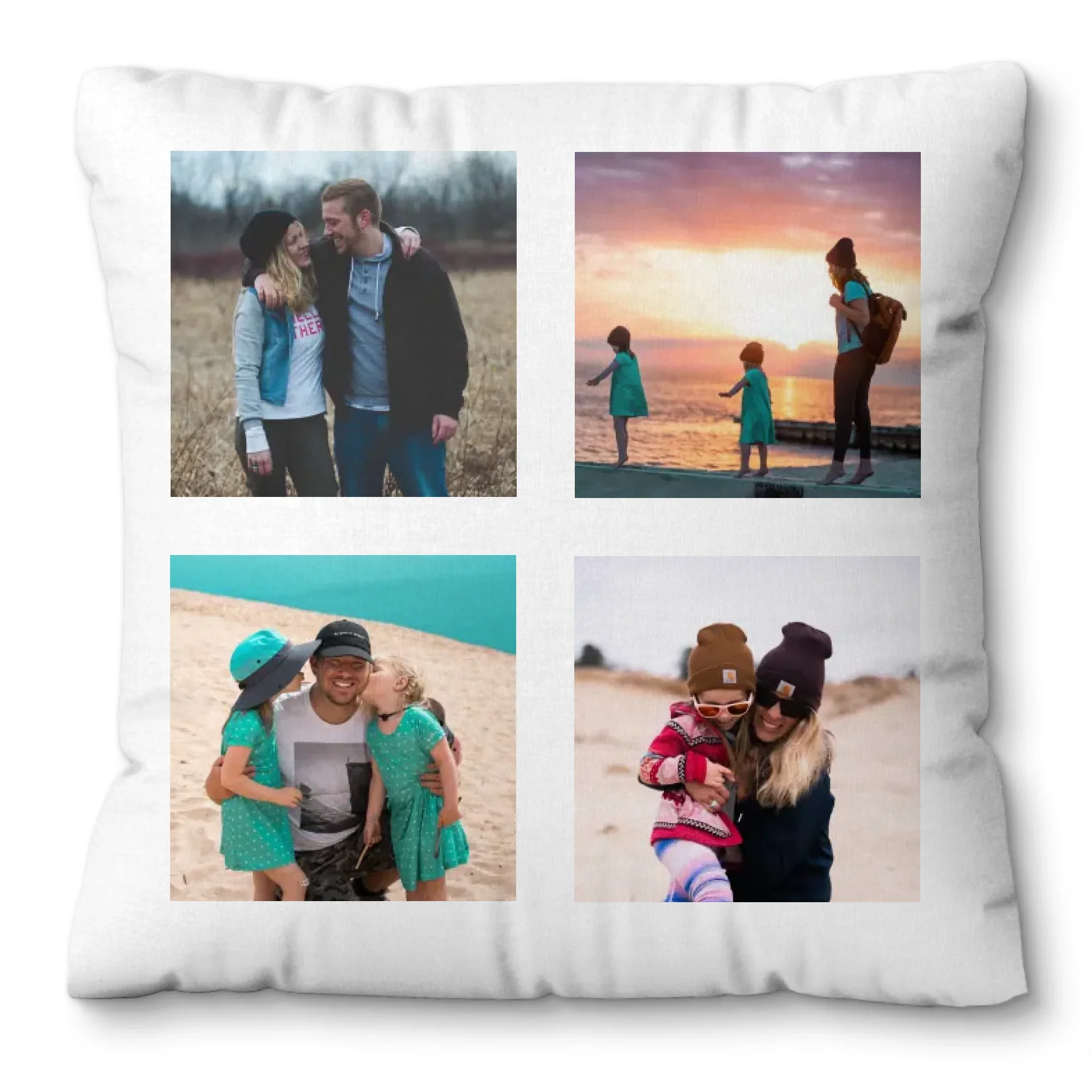 Gepersonaliseerd kussen met eigen foto’s – Voeg 4 foto’s toe – Foto collage kussen