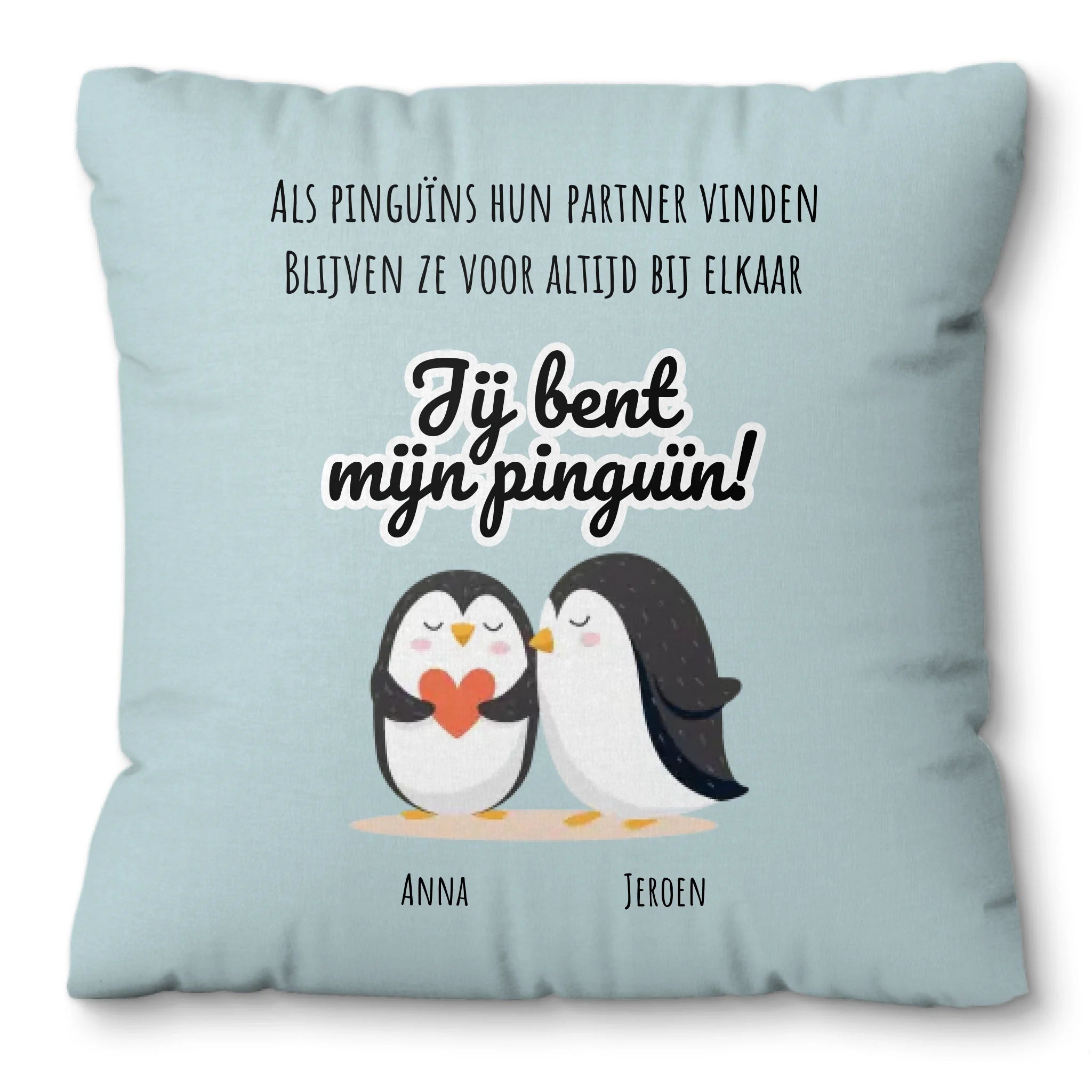 Gepersonaliseerd pinguïn kussen – “Jij bent mijn pinguïn” – Voeg jullie namen toe Gepersonaliseerd pinguïn kussen – “Jij bent mijn pinguïn” – Voeg jullie namen toe