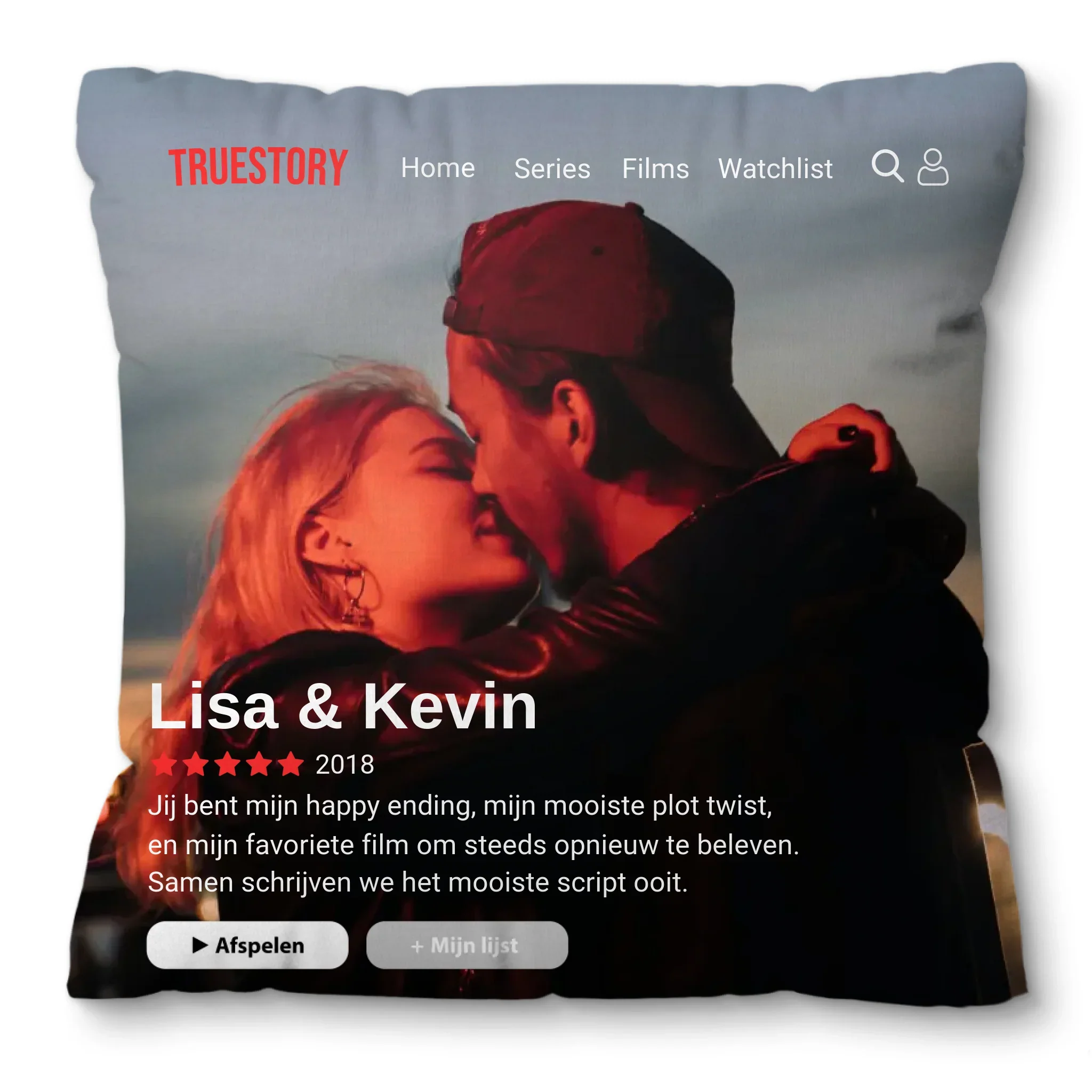 Gepersonaliseerd kussen met filmposter