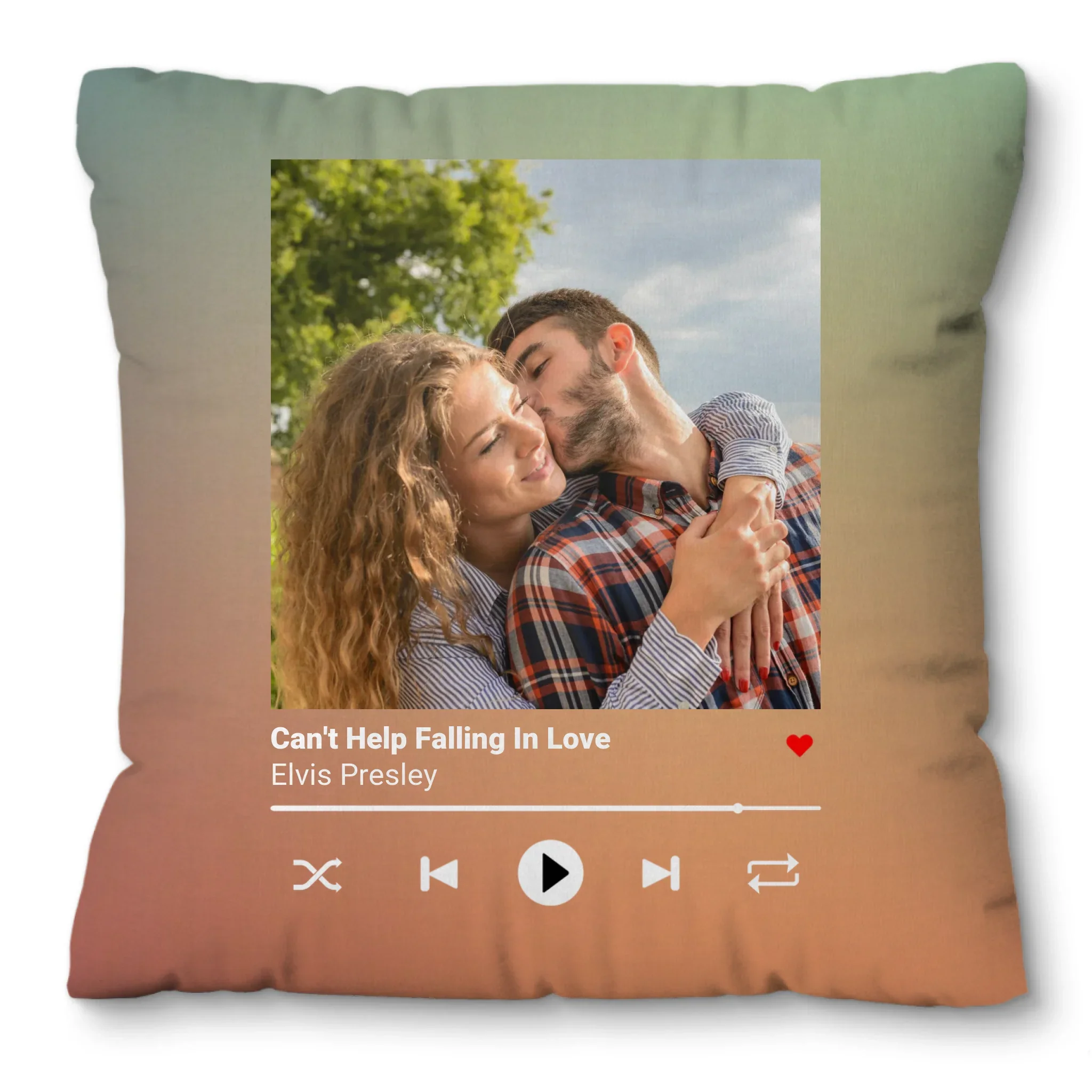 Gepersonaliseerd kussen met foto en liedje