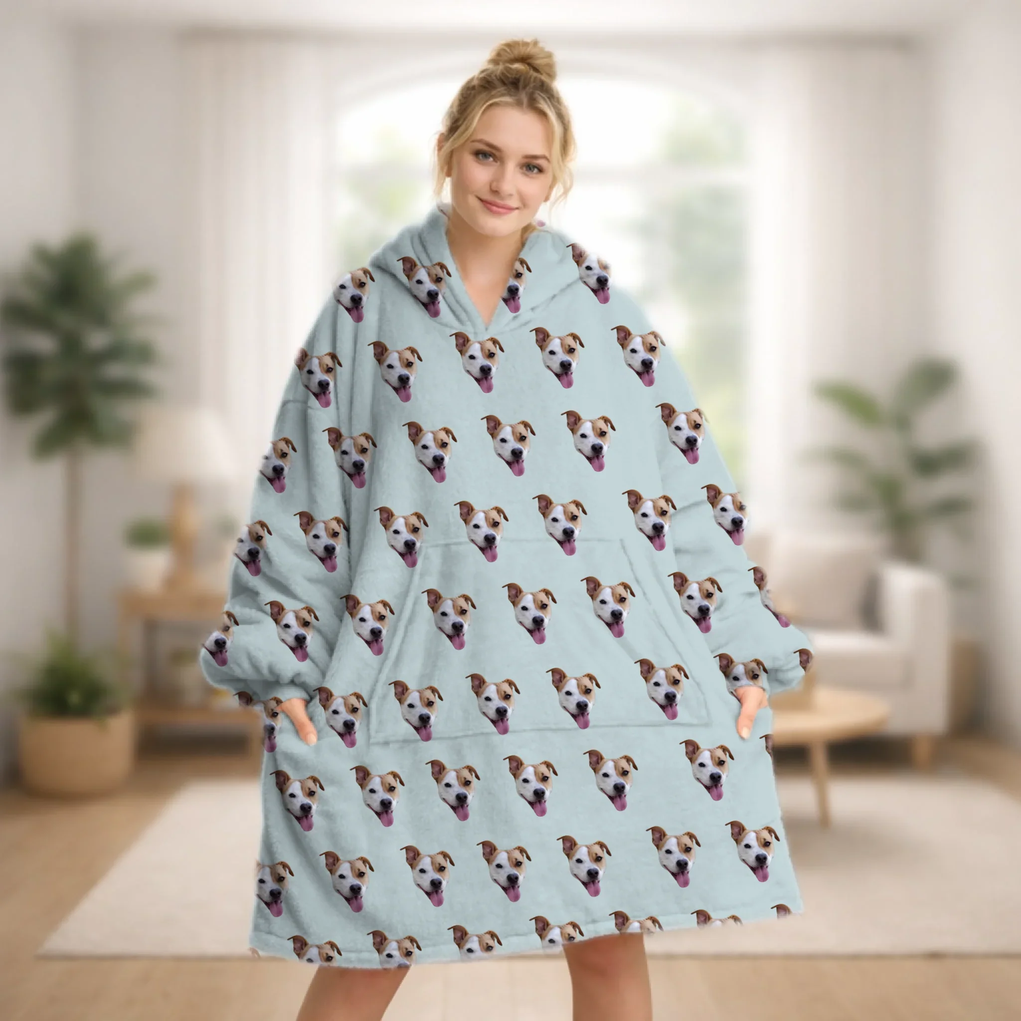 Gepersonaliseerde hoodie deken met je eigen huisdieren Gepersonaliseerde hoodie deken met je eigen huisdieren