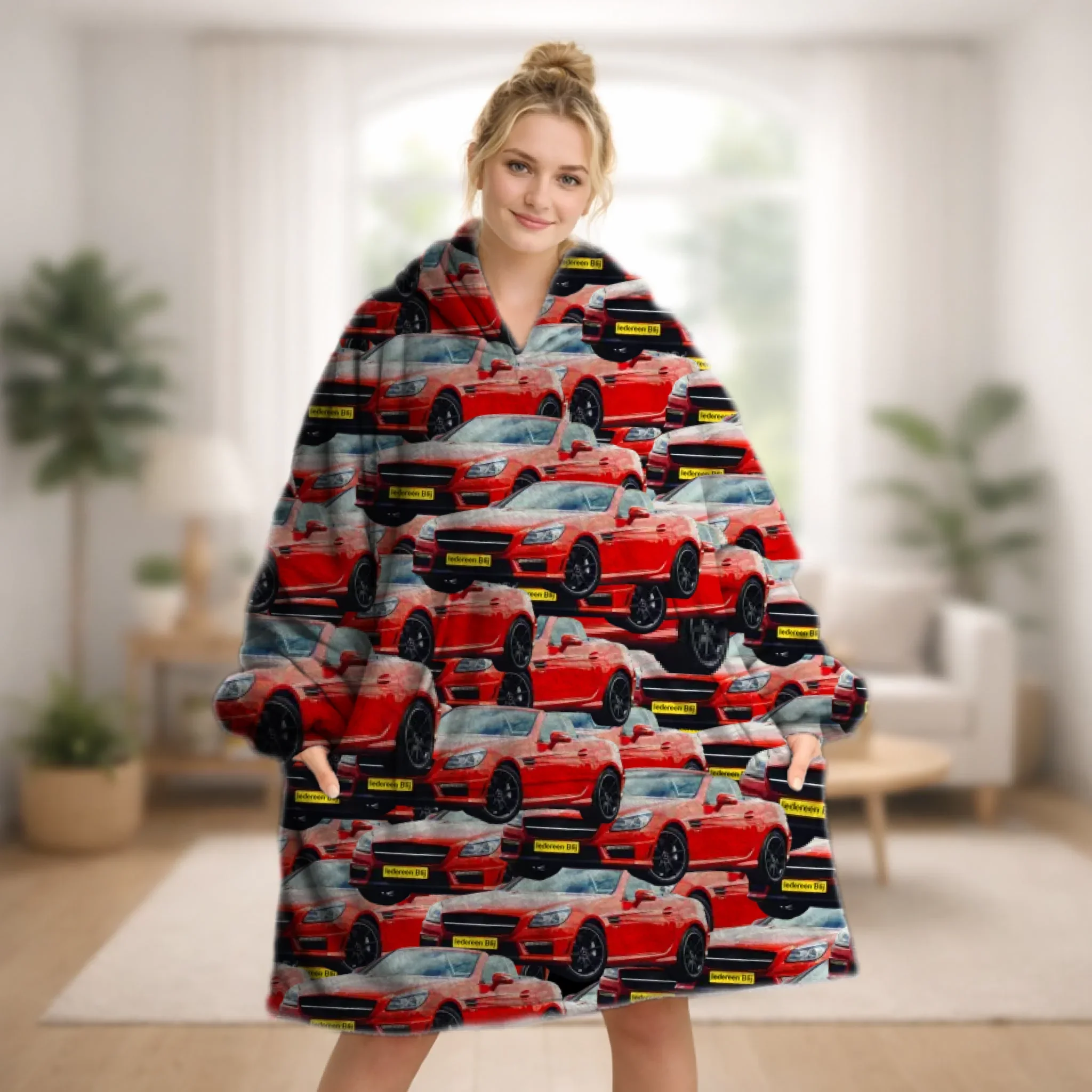 Gepersonaliseerde hoodie deken met je eigen auto erop Gepersonaliseerde hoodie deken met je eigen auto erop