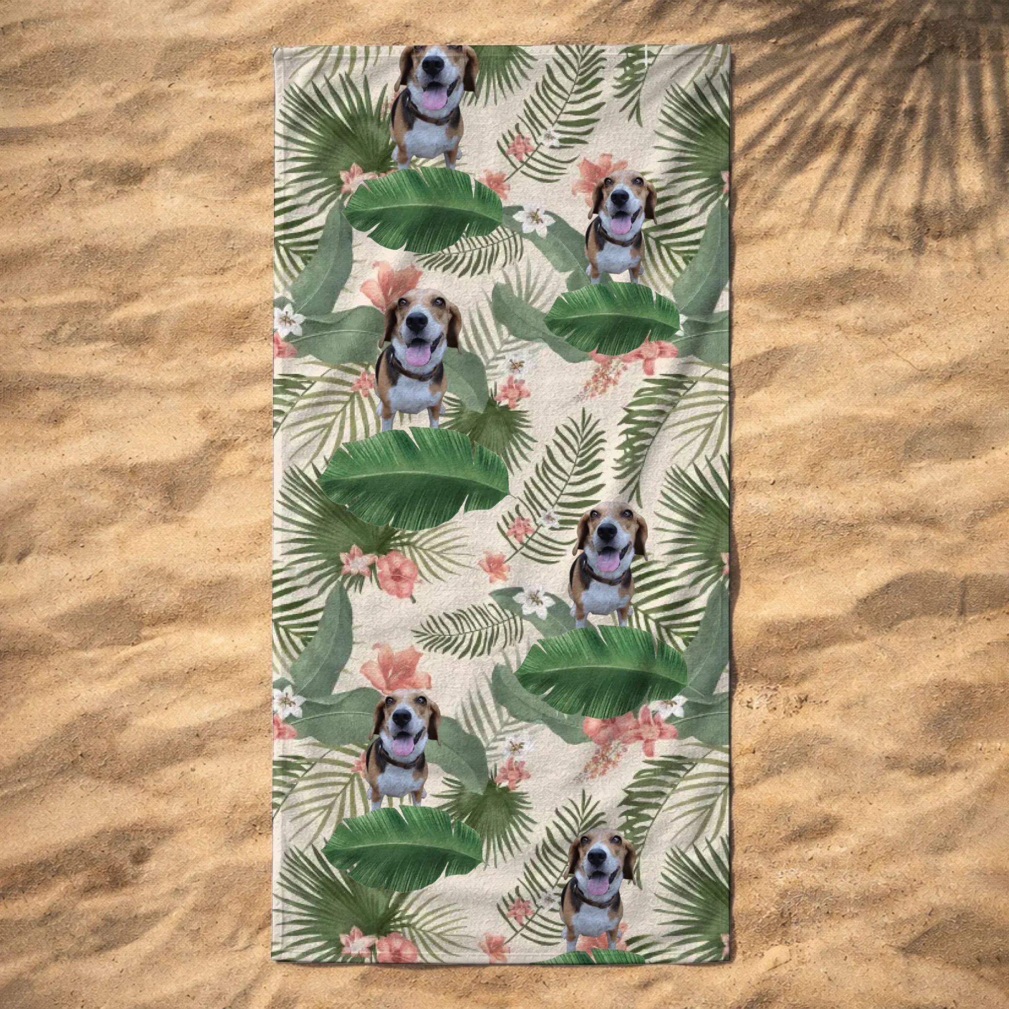 Gepersonaliseerde Hawaii handdoek met je eigen huisdier Gepersonaliseerde Hawaii handdoek met je eigen huisdier