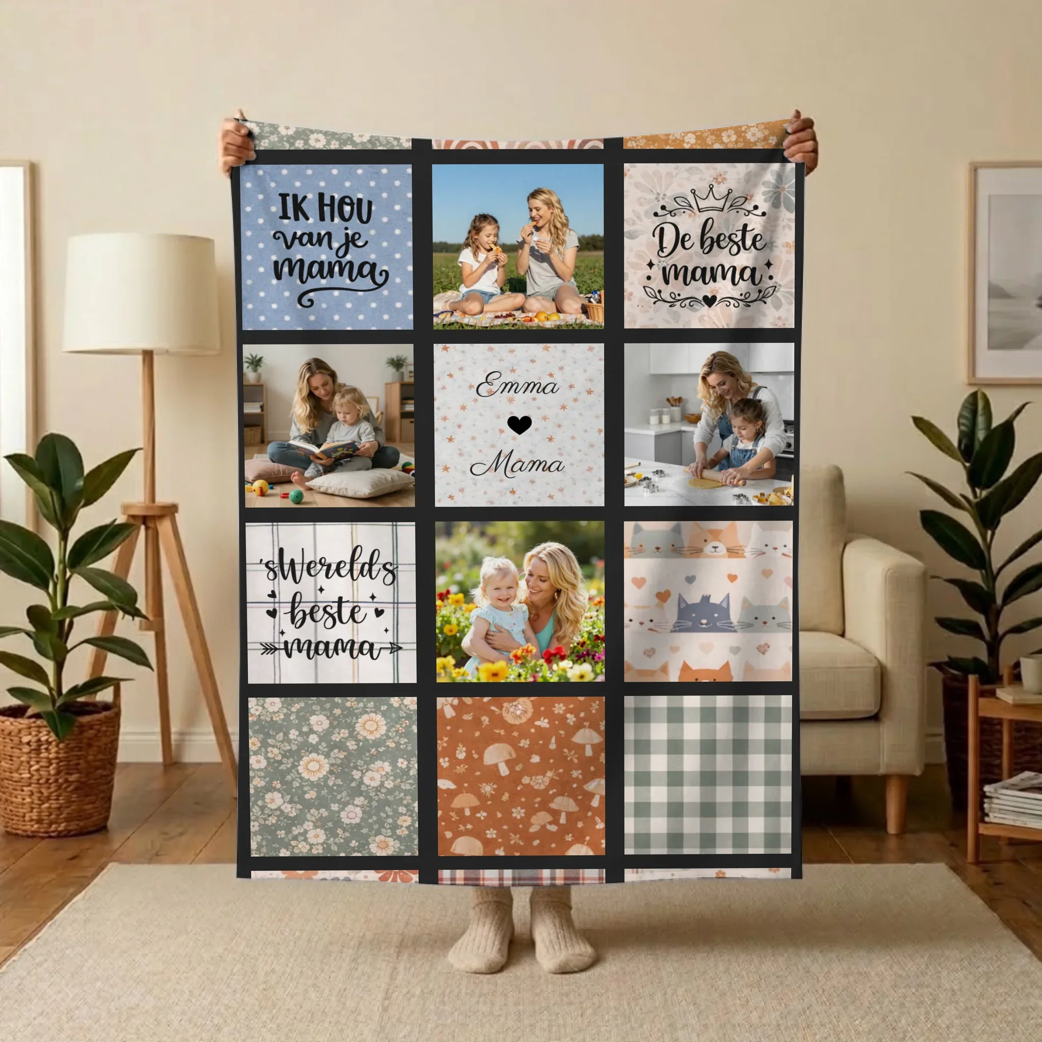 Gepersonaliseerde collage deken – Mama